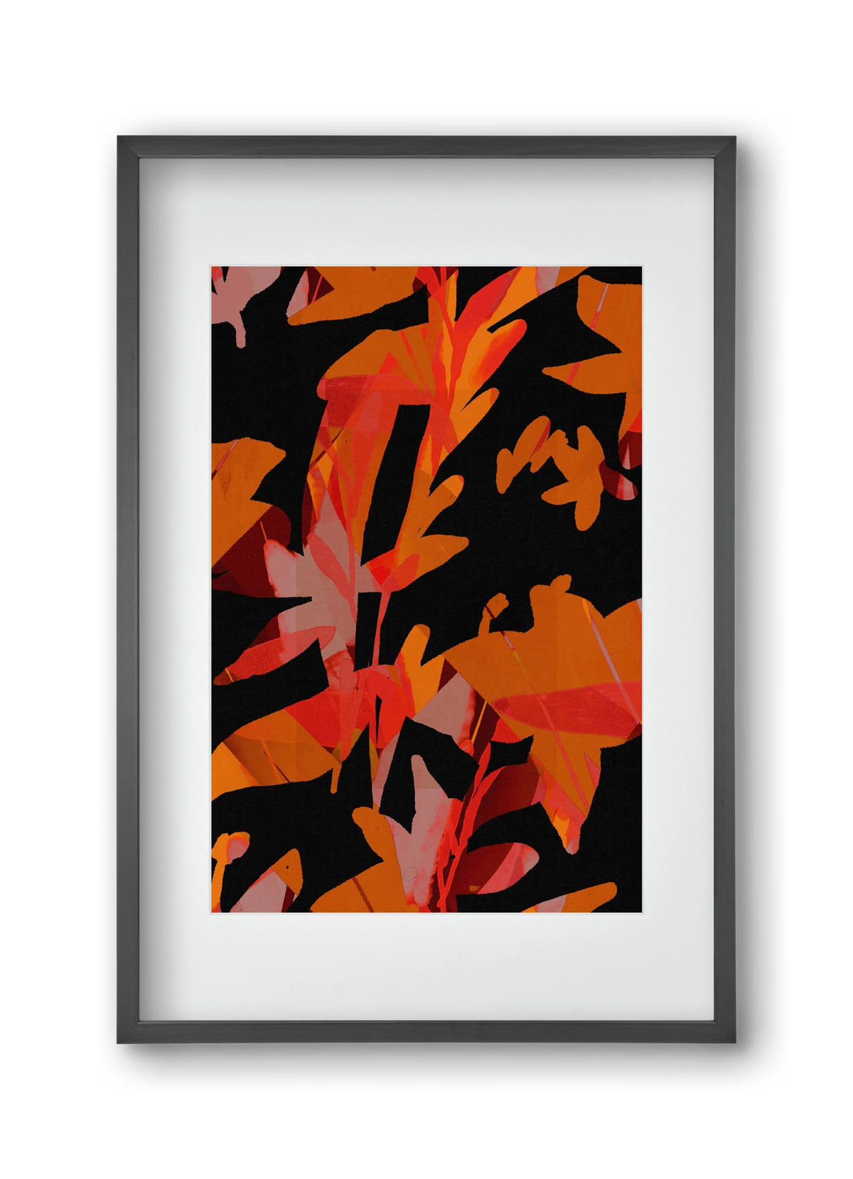 Floral pattern no 01., 30x45 cm (20x30 cm), Fekete keret, paszpartuval