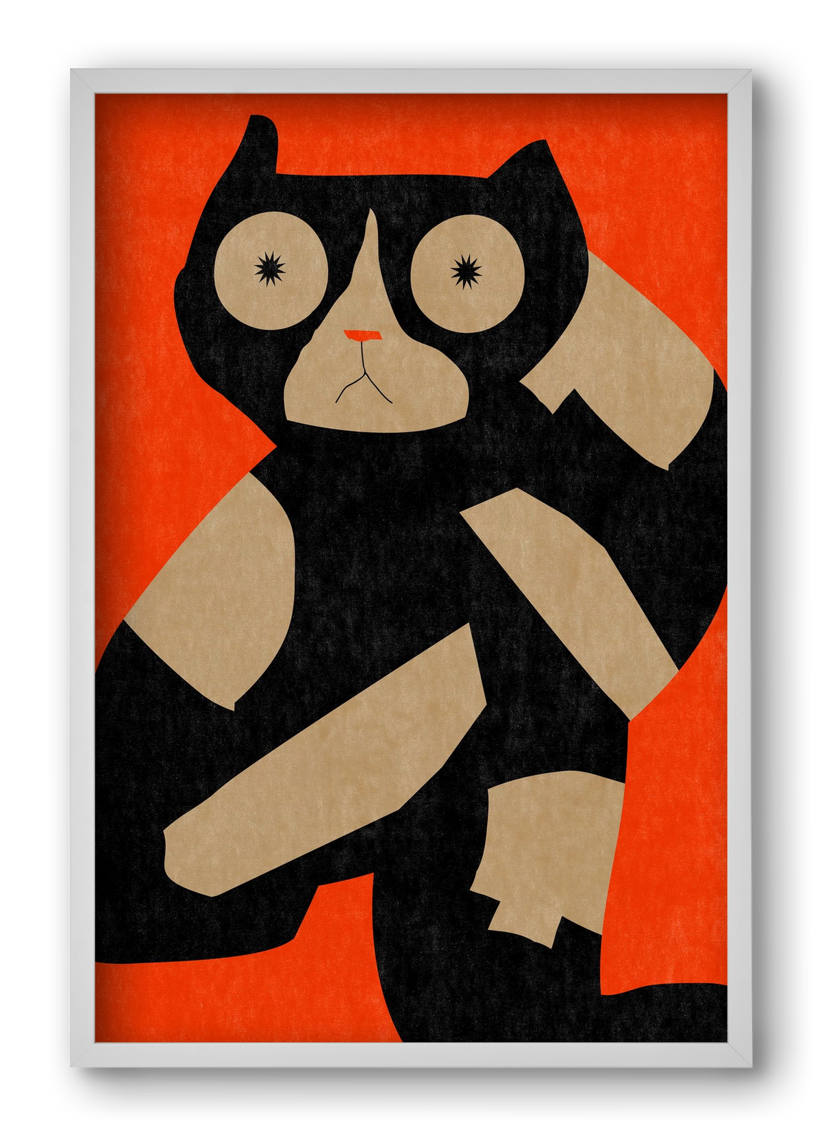 Black spotted cat , 40x60 cm (40x60 cm), Fehér keret