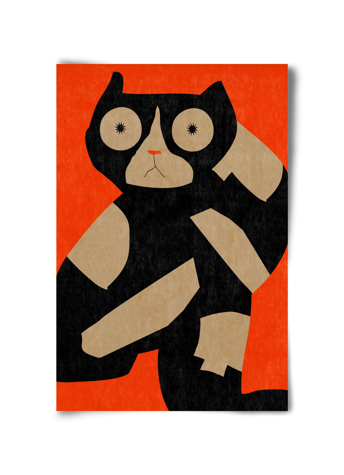 Black spotted cat , 30x45 cm, Keret nélkül