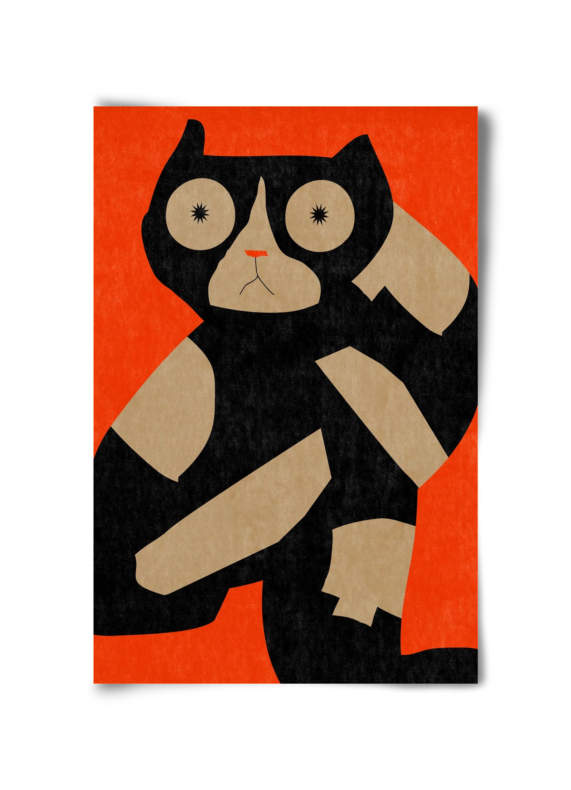 Black spotted cat , 30x45 cm, Keret nélkül