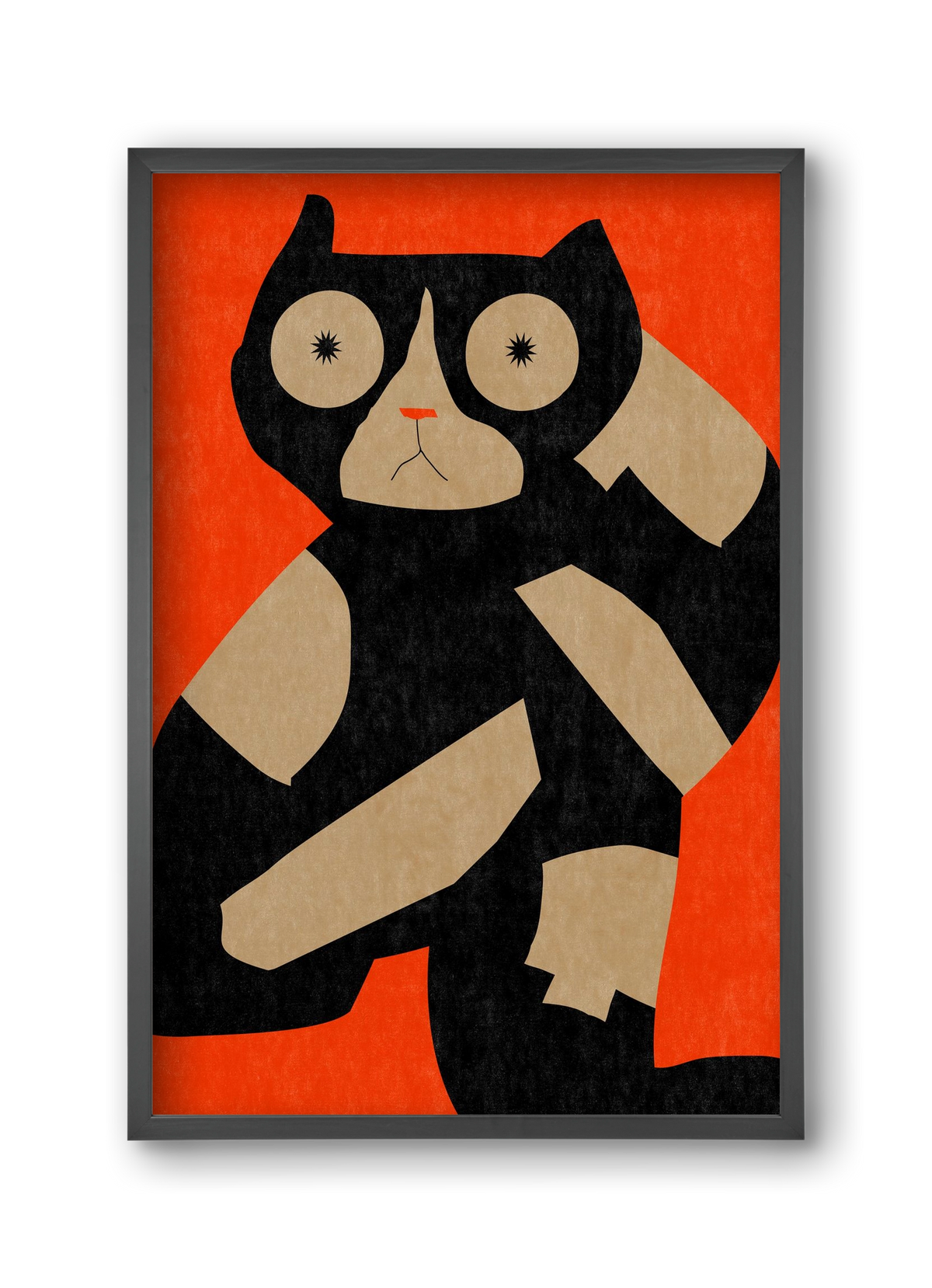 Black spotted cat , 30x45 cm (30x45 cm), Fekete keret