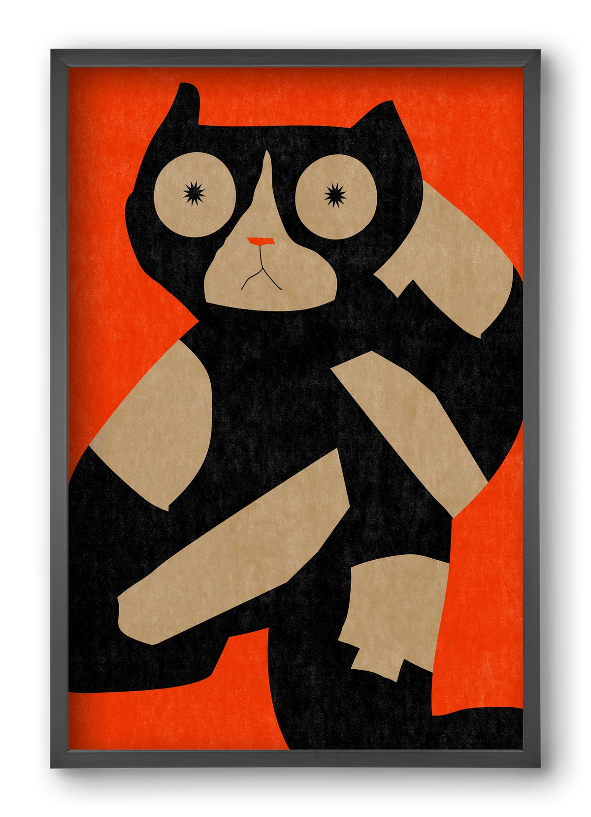 Black spotted cat , 40x60 cm (40x60 cm), Fekete keret