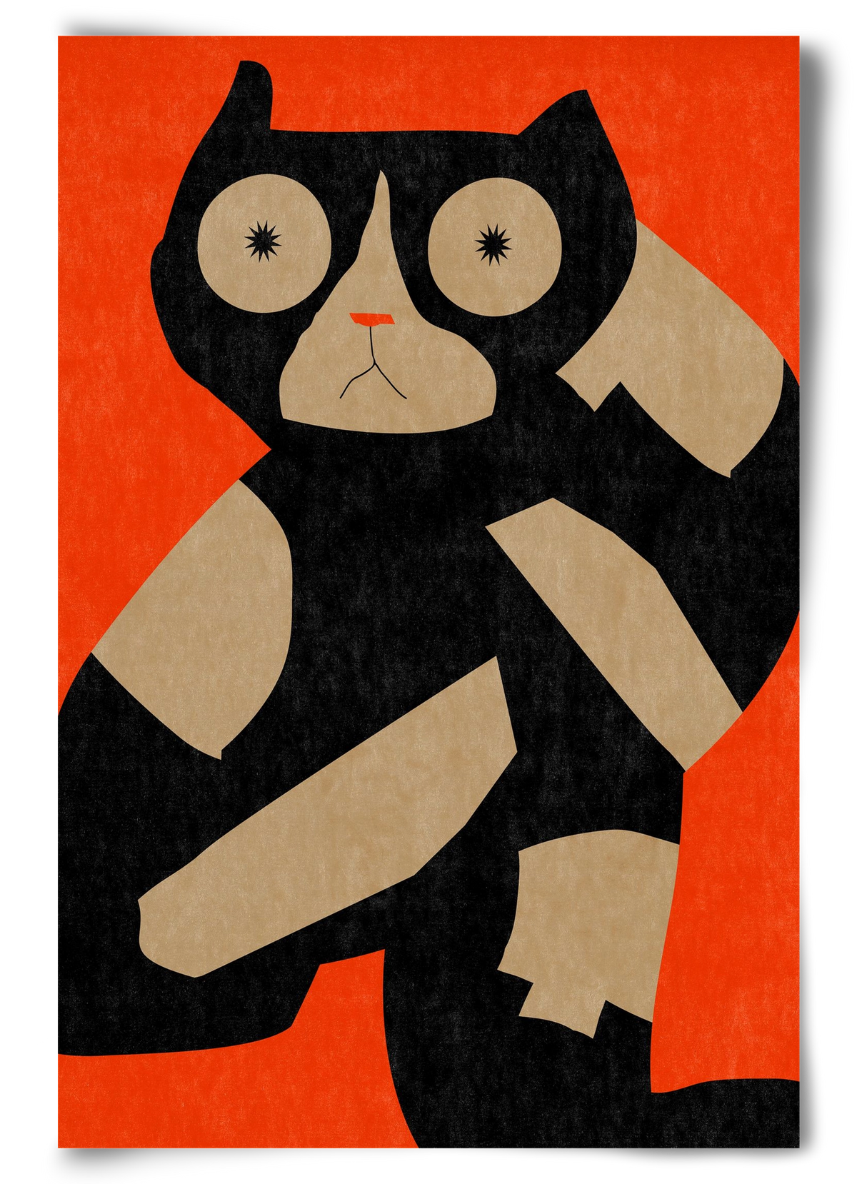 Black spotted cat , 60x90 cm, Keret nélkül