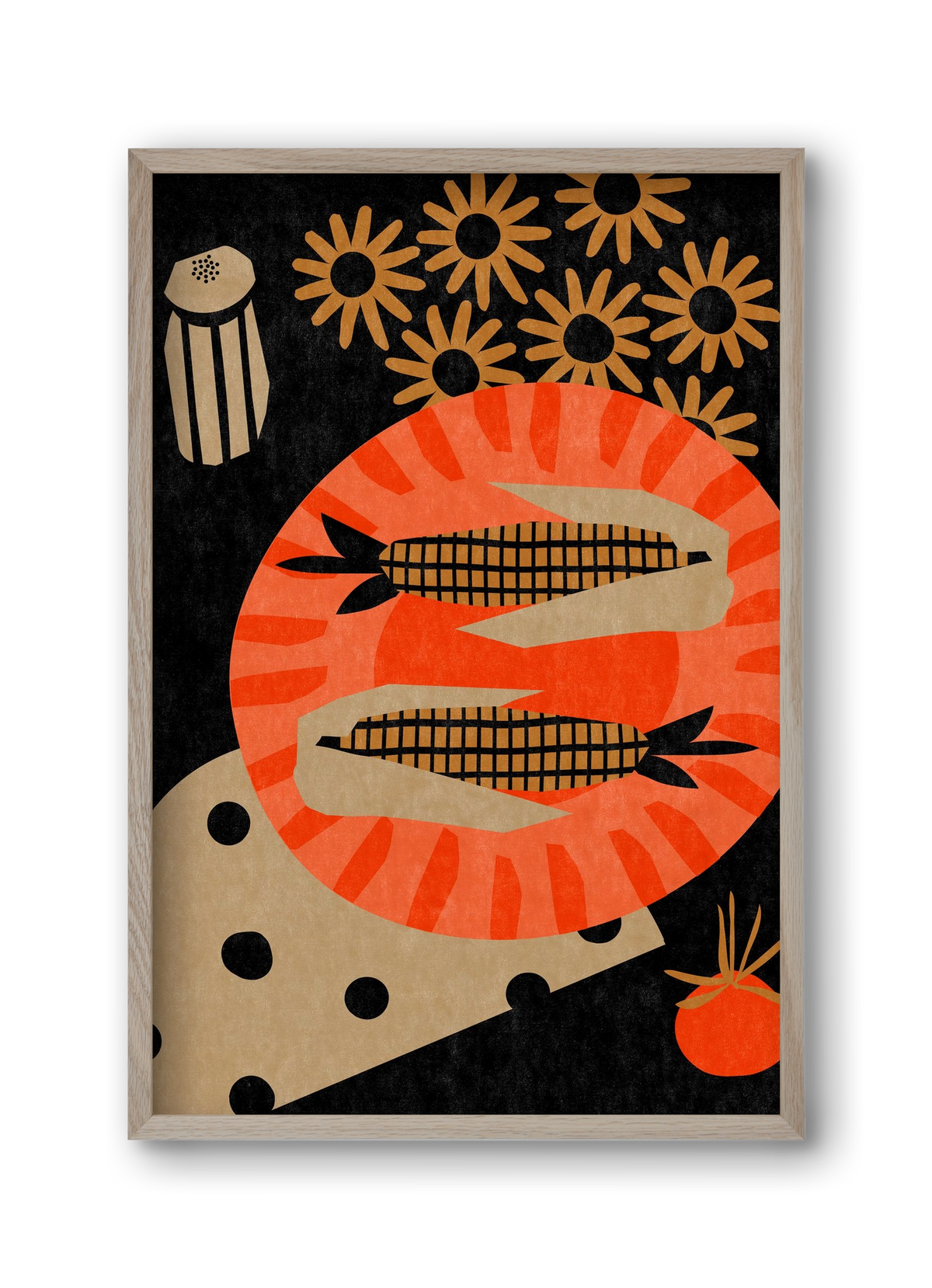 Late night picnic, 30x45 cm (30x45 cm), Tölgy keret