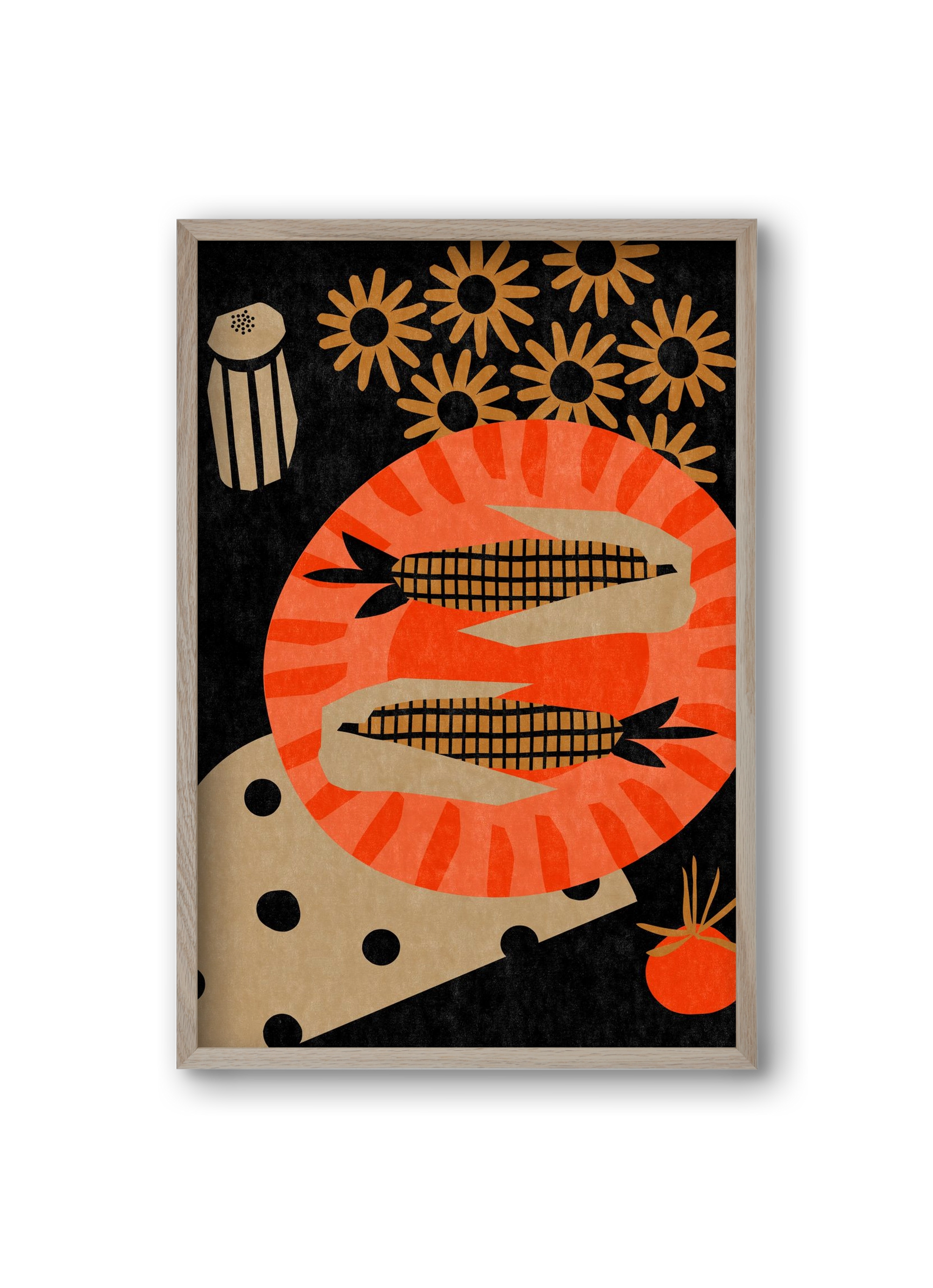 Late night picnic, 20x30 cm (20x30 cm), Tölgy keret