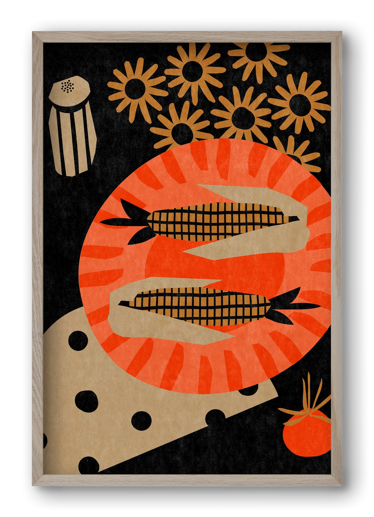 Late night picnic, 40x60 cm (40x60 cm), Tölgy keret