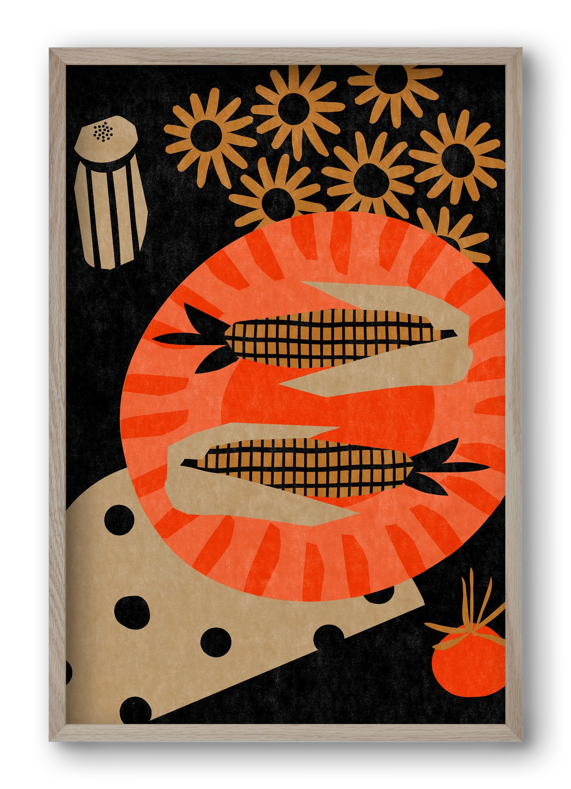 Late night picnic, 40x60 cm (40x60 cm), Tölgy keret