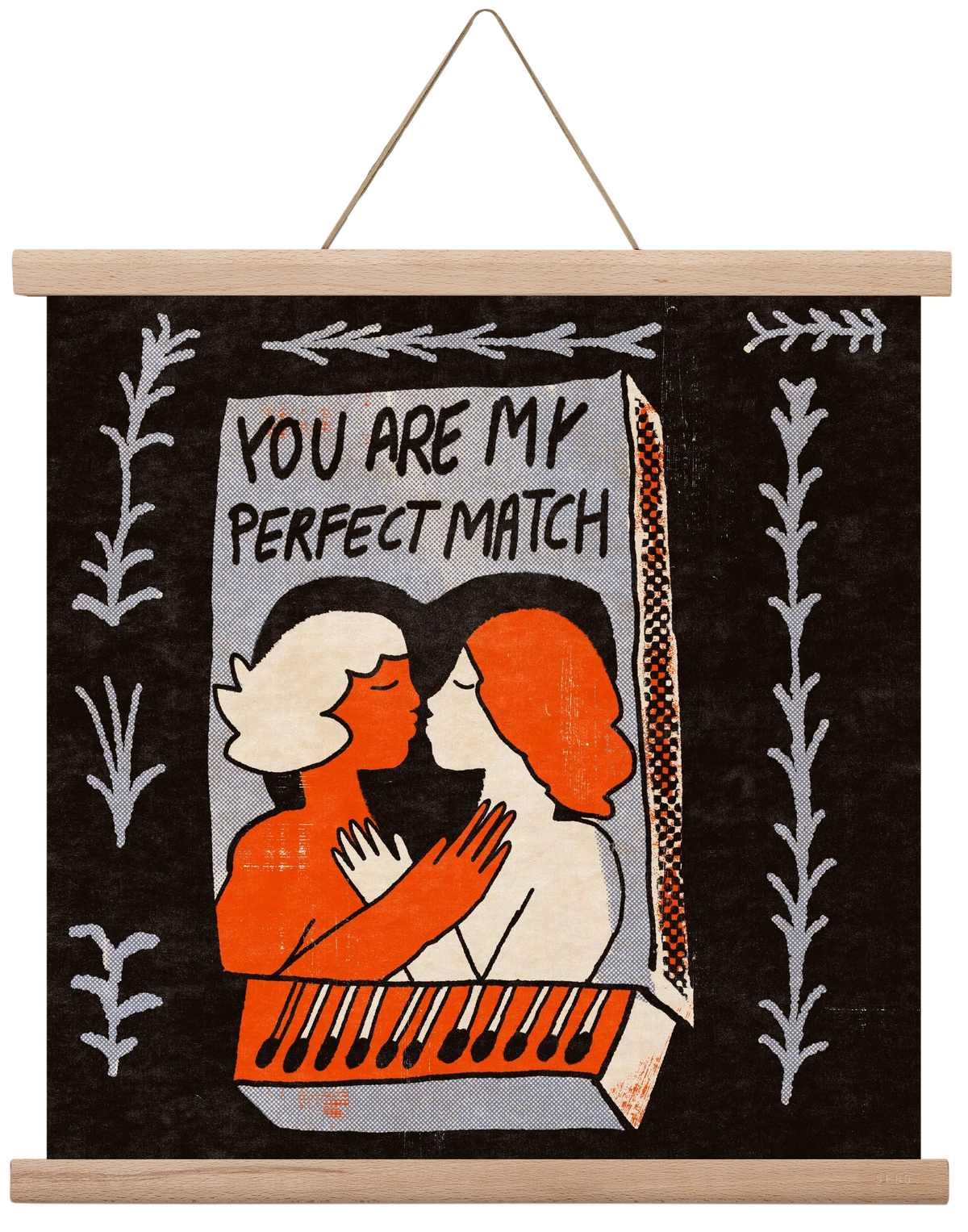 You are my perfect match , 40x40 cm (40x40 cm), Tölgy akasztó