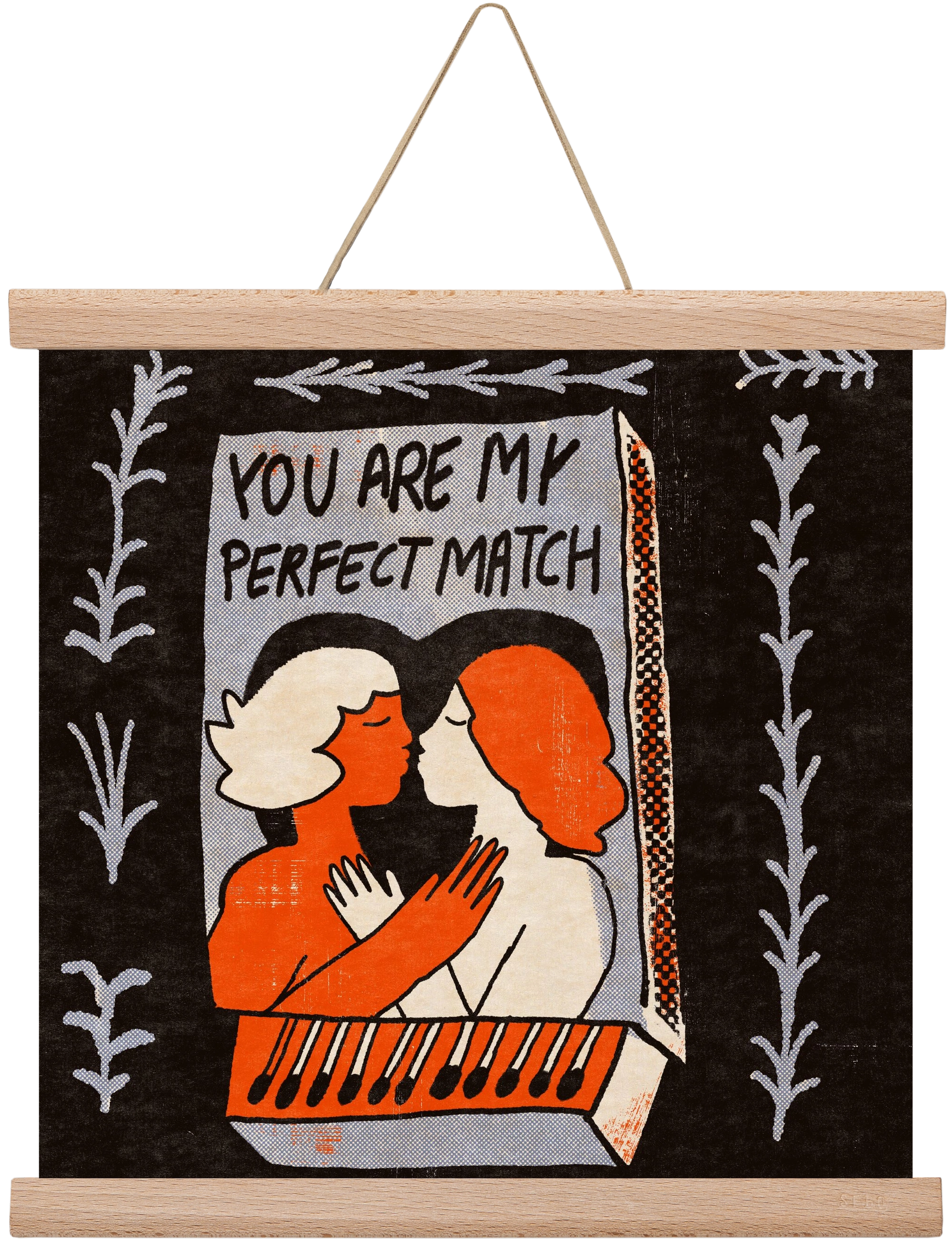 You are my perfect match , 30x30 cm (30x30 cm), Tölgy akasztó