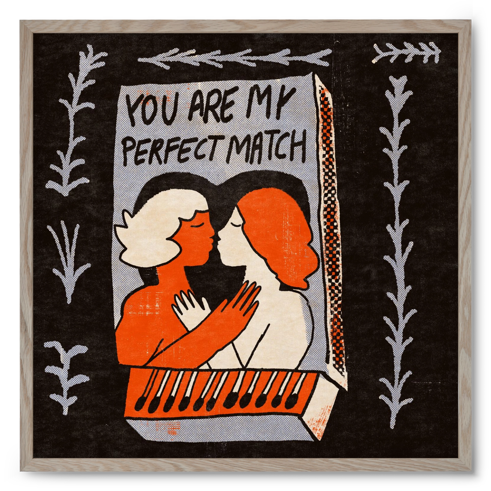 You are my perfect match , 50x50 cm (50x50 cm), Tölgy keret