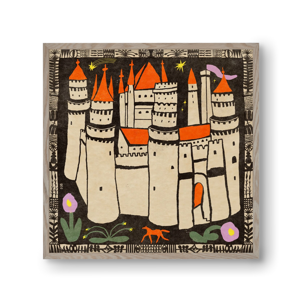 Magic castle, 30x30 cm (30x30 cm), Tölgy keret