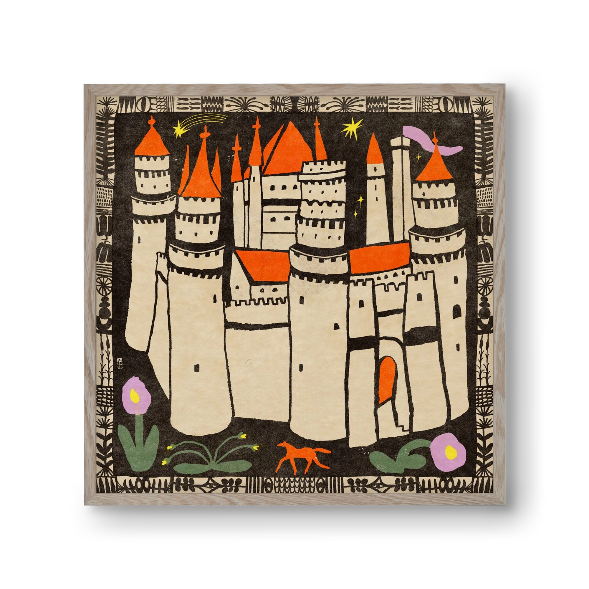 Magic castle, 30x30 cm (30x30 cm), Tölgy keret