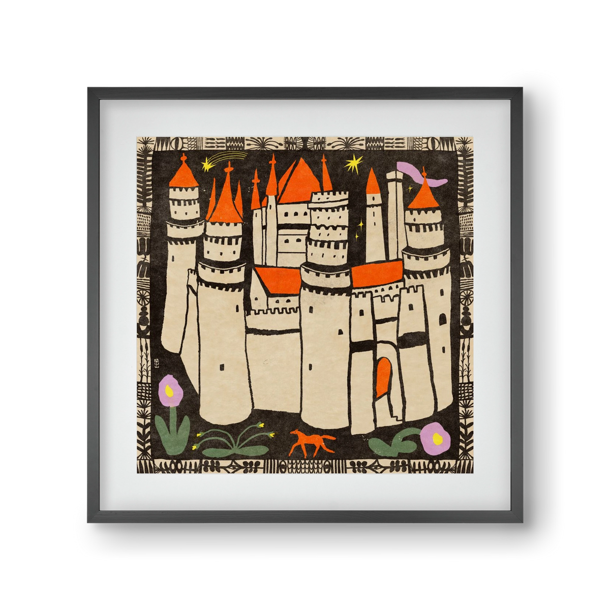 Magic castle, 30x30 cm (20x20 cm), Fekete keret, paszpartuval