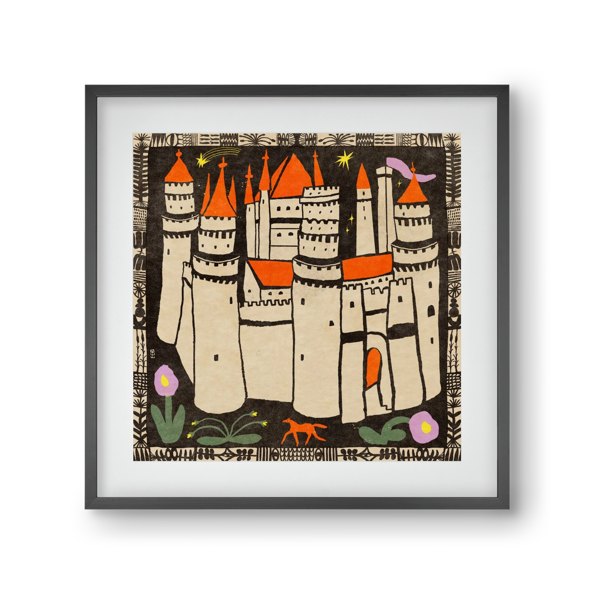 Magic castle, 30x30 cm (20x20 cm), Fekete keret, paszpartuval