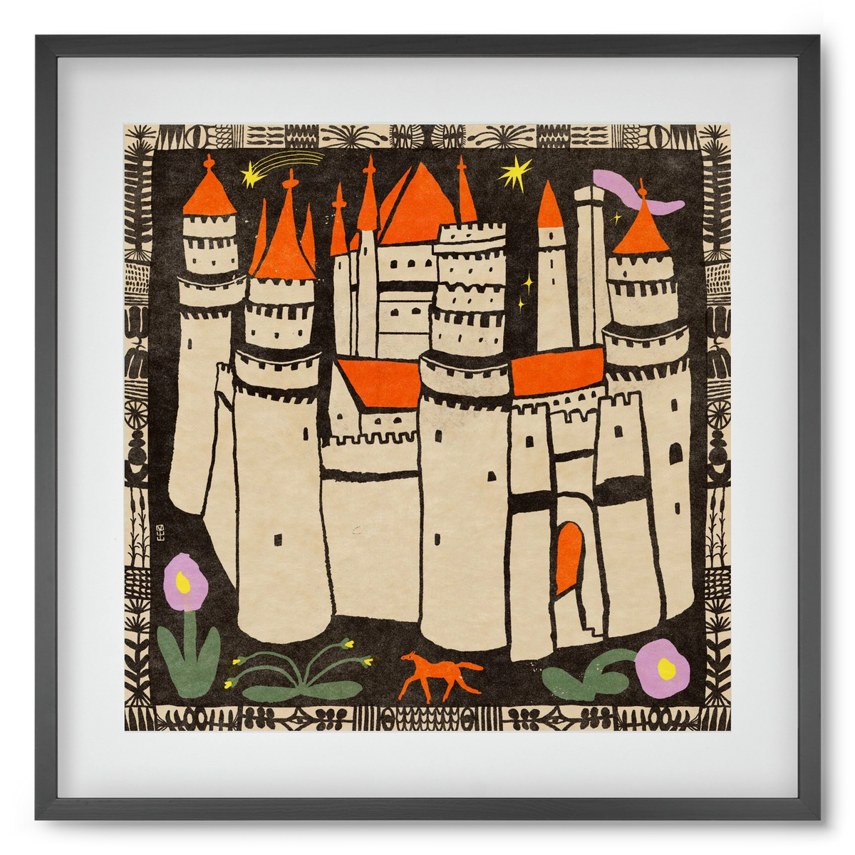 Magic castle, 50x50 cm (40x40 cm), Fekete keret, paszpartuval