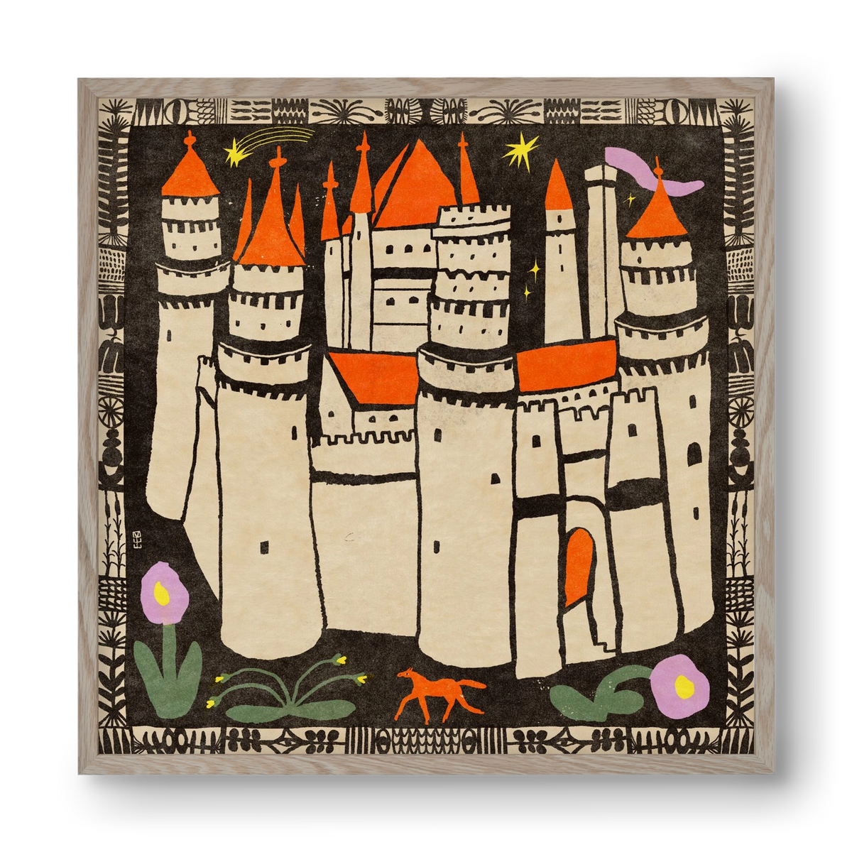 Magic castle, 40x40 cm (40x40 cm), Tölgy keret