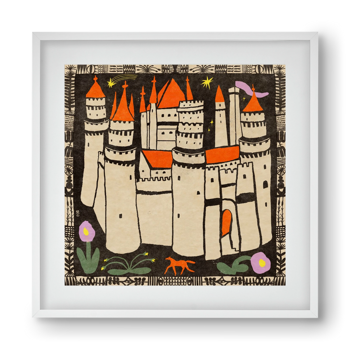 Magic castle, 40x40 cm (30x30 cm), Fehér keret, paszpartuval