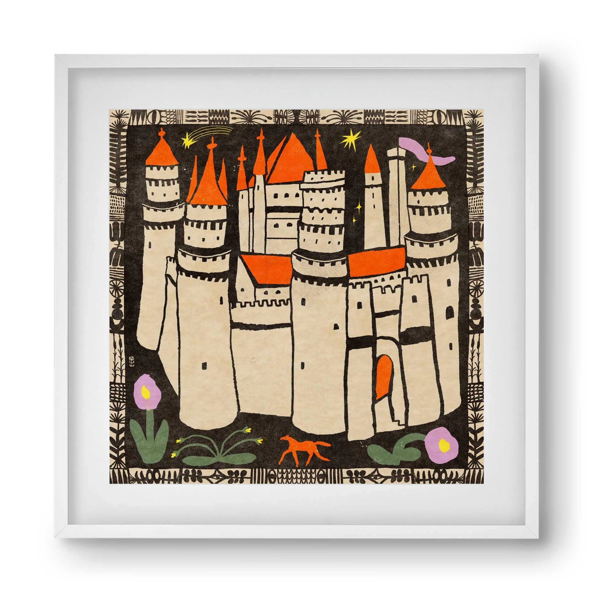 Magic castle, 40x40 cm (30x30 cm), Fehér keret, paszpartuval