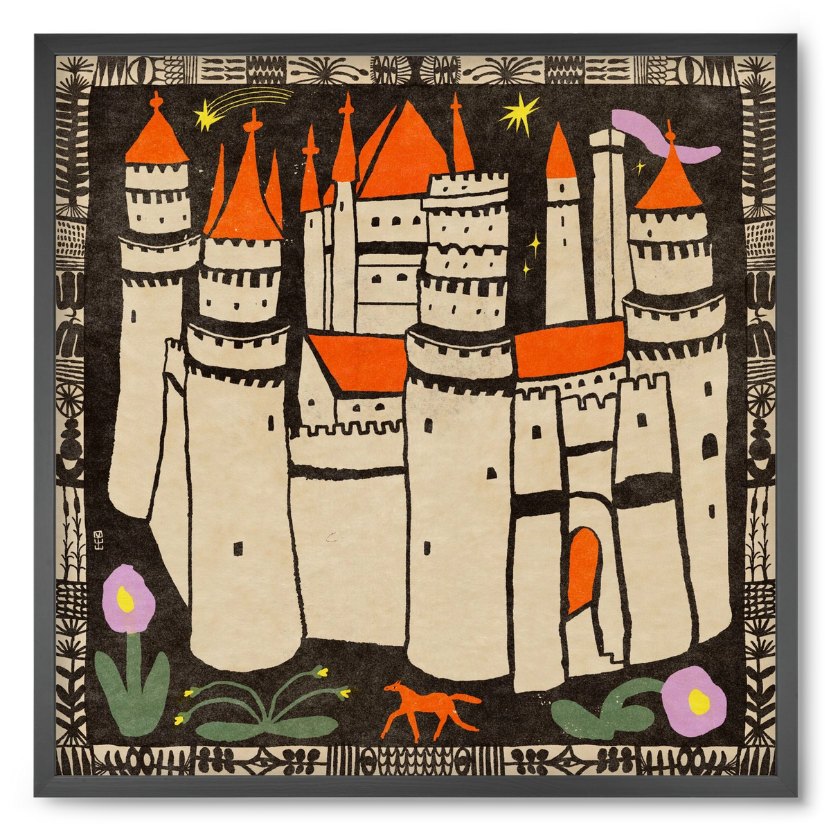 Magic castle, 50x50 cm (50x50 cm), Fekete keret