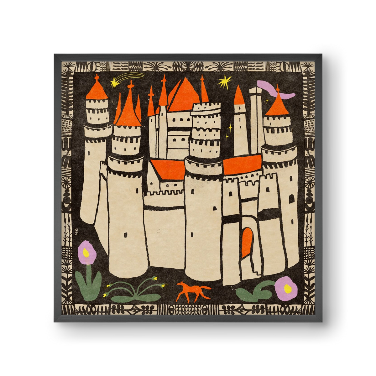 Magic castle, 30x30 cm (30x30 cm), Fekete keret