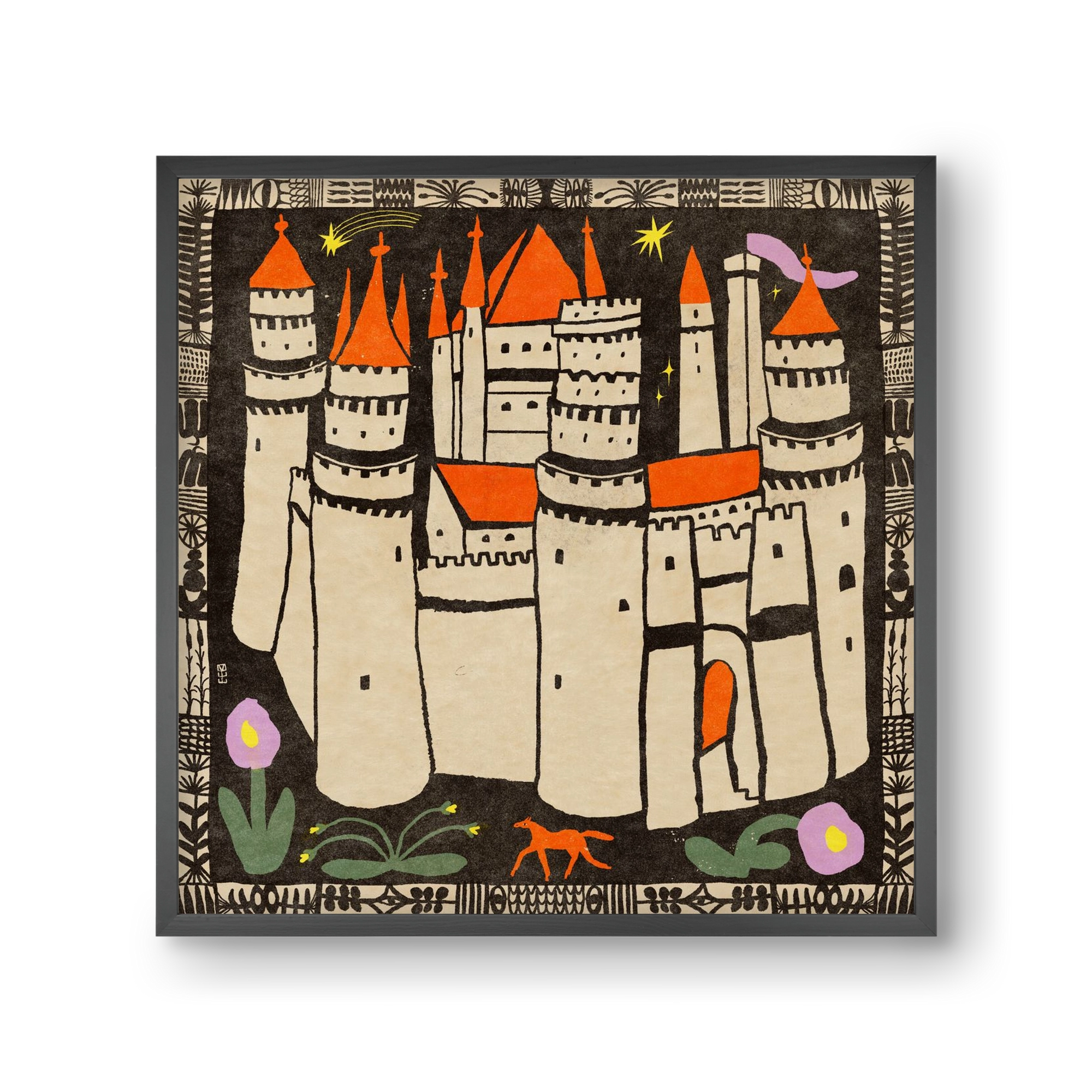 Magic castle, 30x30 cm (30x30 cm), Fekete keret