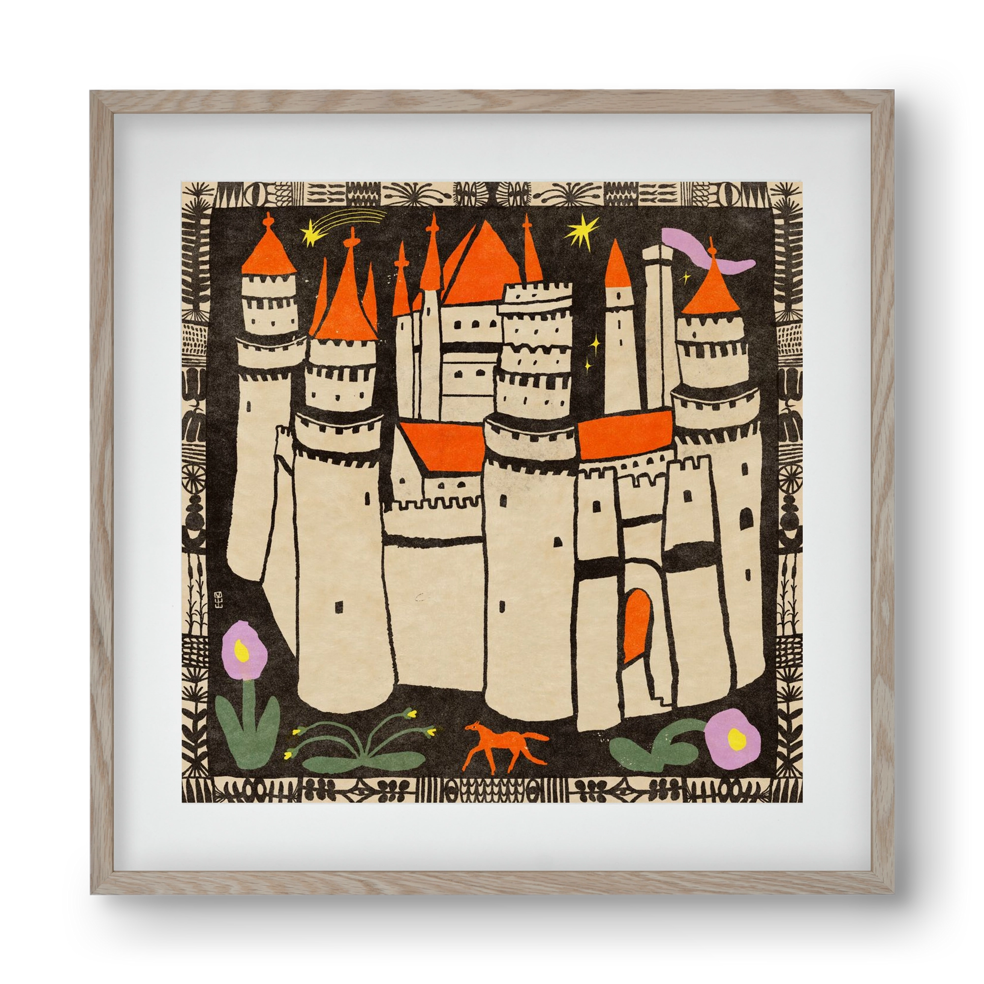 Magic castle, 40x40 cm (30x30 cm), Tölgy keret, paszpartuval