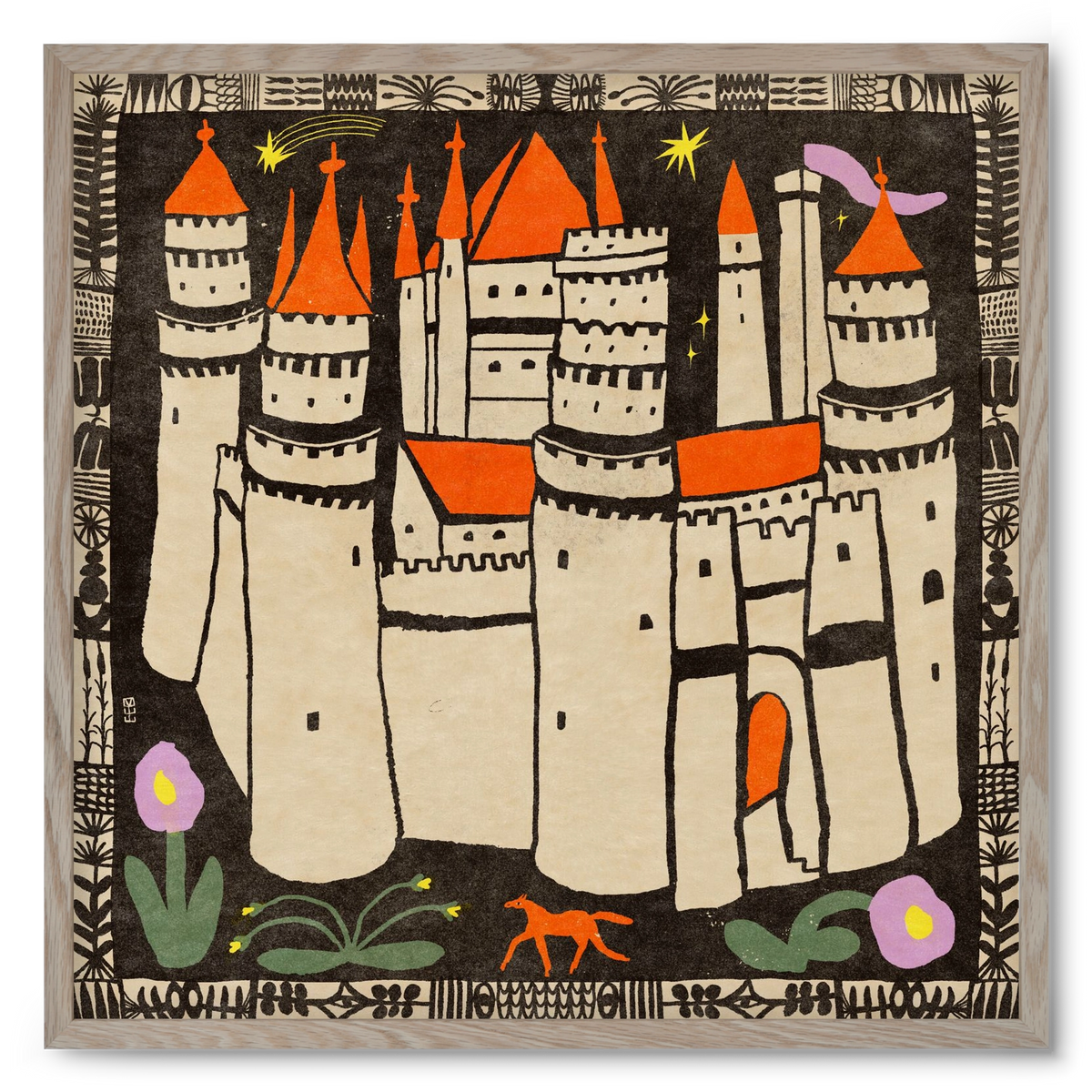 Magic castle, 50x50 cm (50x50 cm), Tölgy keret