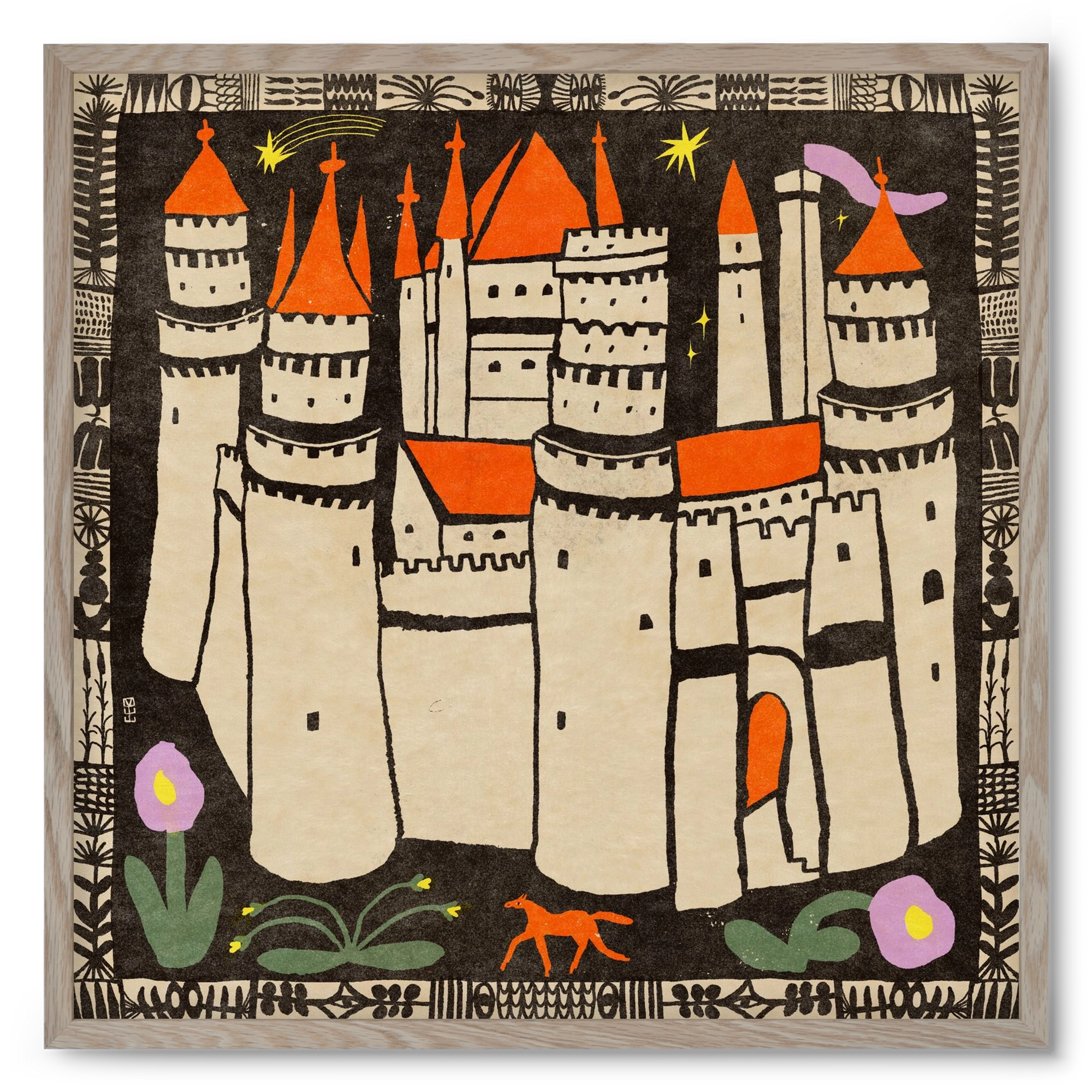 Magic castle, 50x50 cm (50x50 cm), Tölgy keret