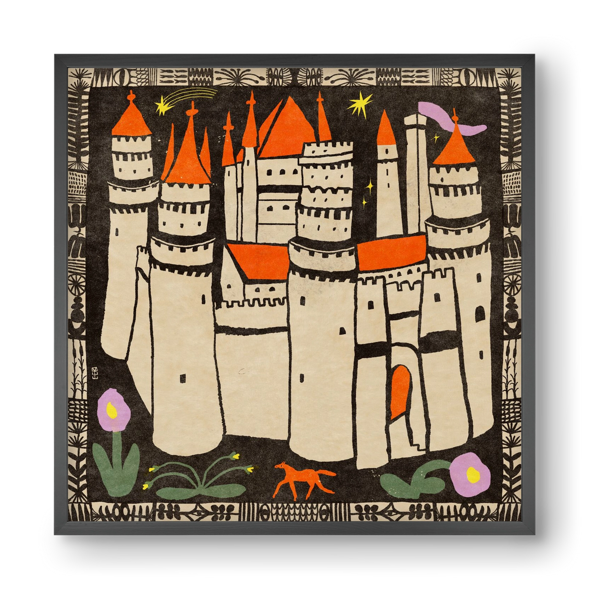 Magic castle, 40x40 cm (40x40 cm), Fekete keret