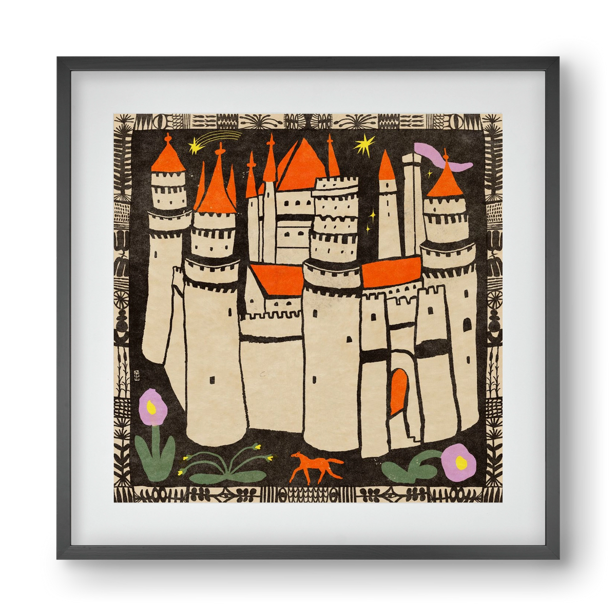 Magic castle, 40x40 cm (30x30 cm), Fekete keret, paszpartuval