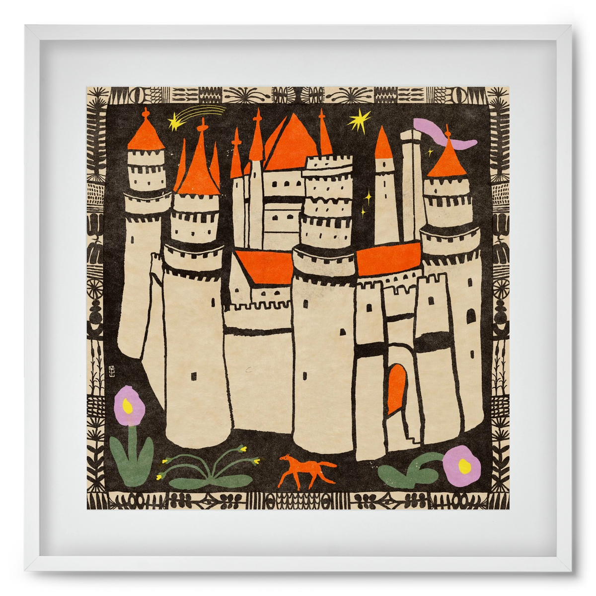 Magic castle, 50x50 cm (40x40 cm), Fehér keret, paszpartuval