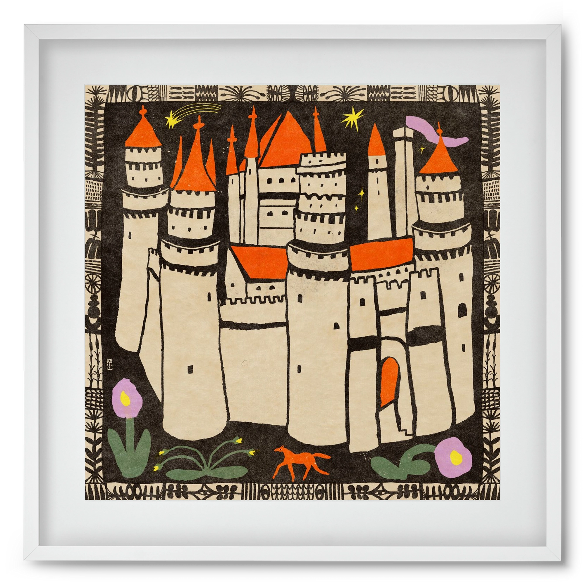 Magic castle, 50x50 cm (40x40 cm), Fehér keret, paszpartuval