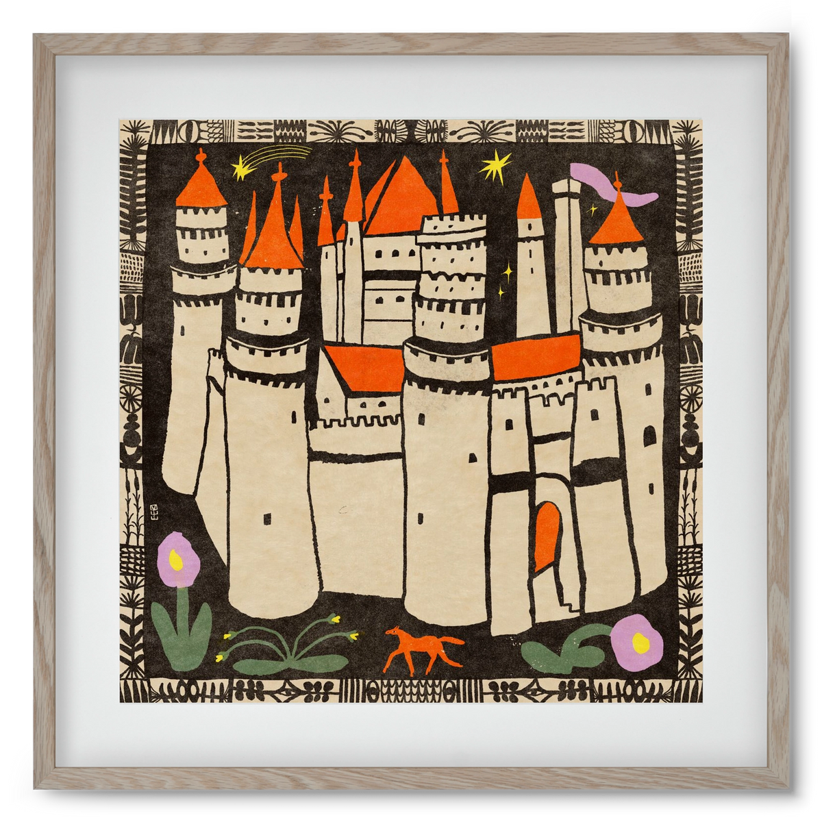 Magic castle, 50x50 cm (40x40 cm), Tölgy keret, paszpartuval