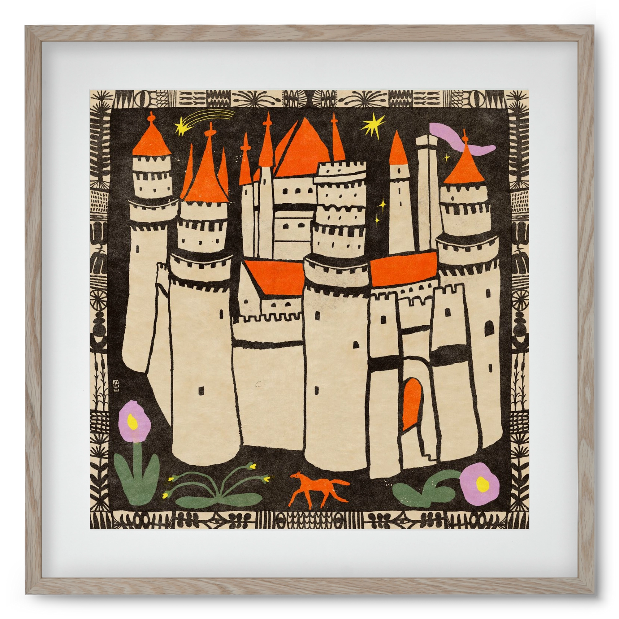 Magic castle, 50x50 cm (40x40 cm), Tölgy keret, paszpartuval