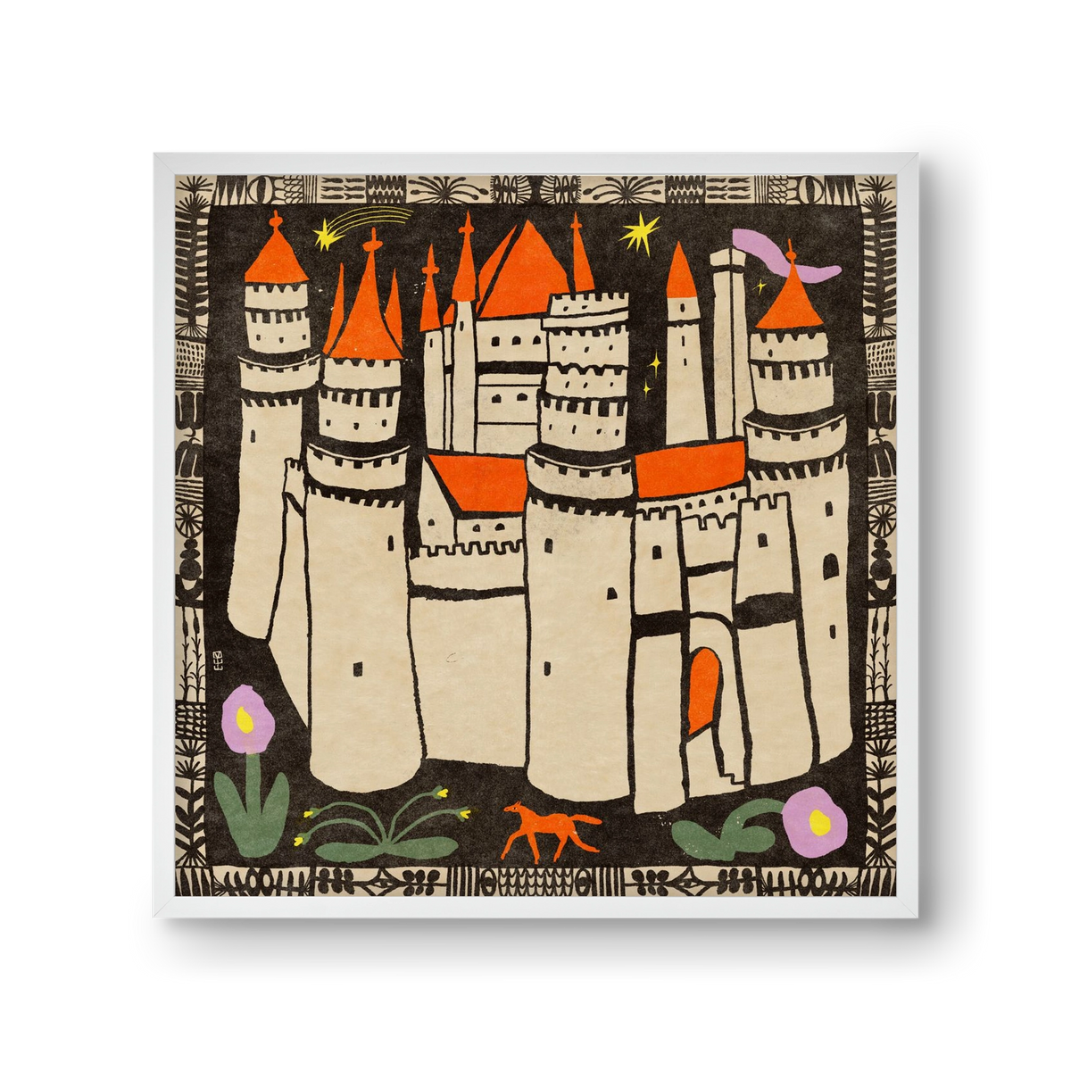 Magic castle, 30x30 cm (30x30 cm), Fehér keret