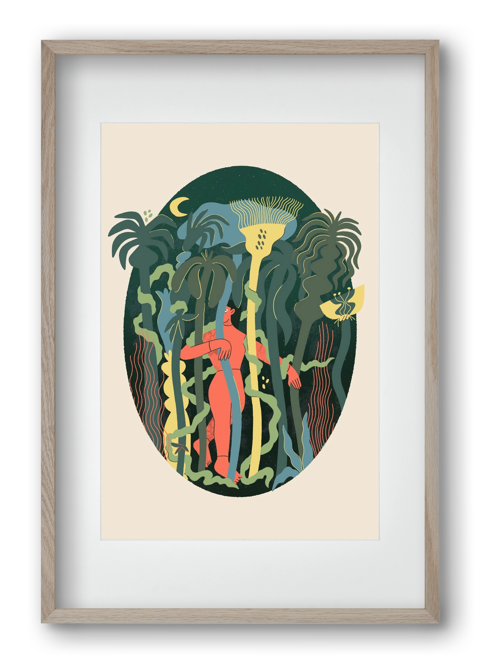 Magical Garden, 40x60 cm (30x45 cm), Tölgy keret, paszpartuval