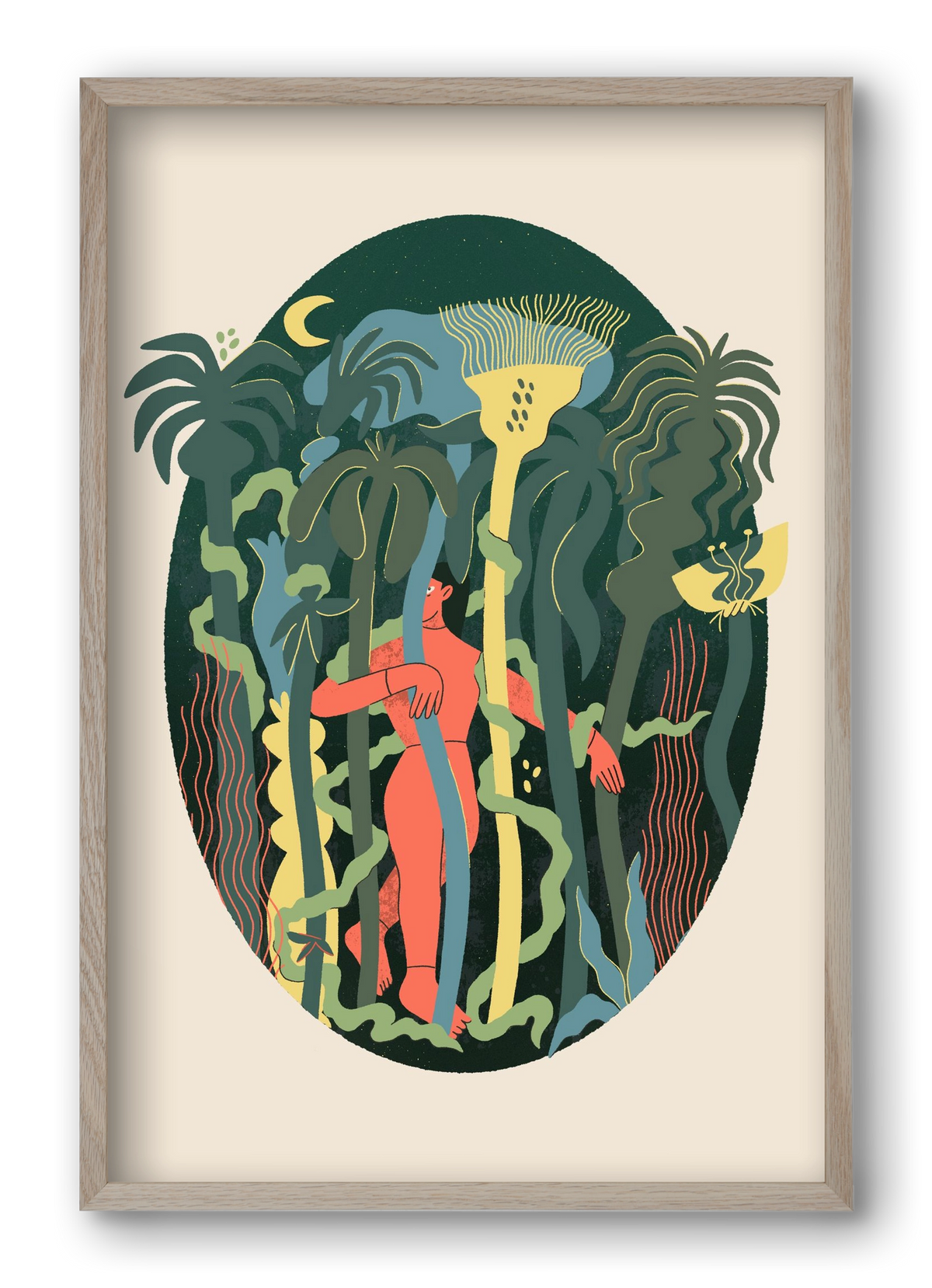 Magical Garden, 40x60 cm (40x60 cm), Tölgy keret