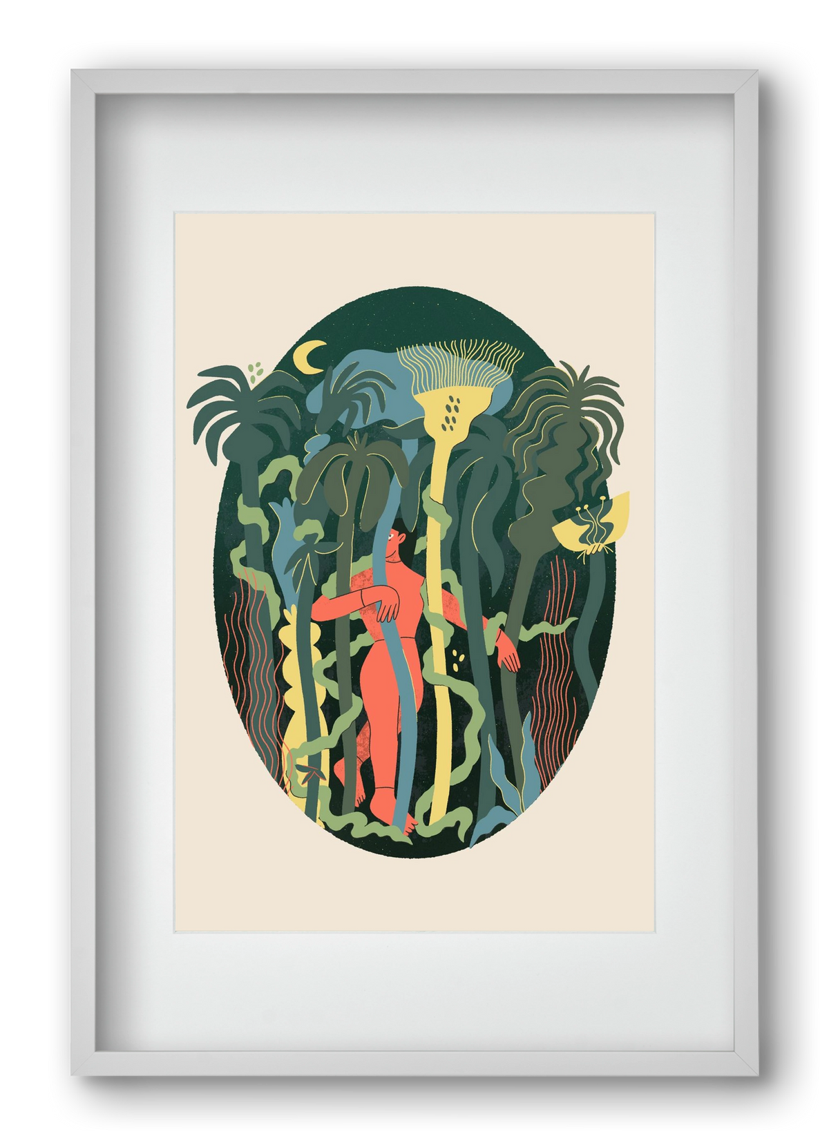 Magical Garden, 40x60 cm (30x45 cm), Fehér keret, paszpartuval