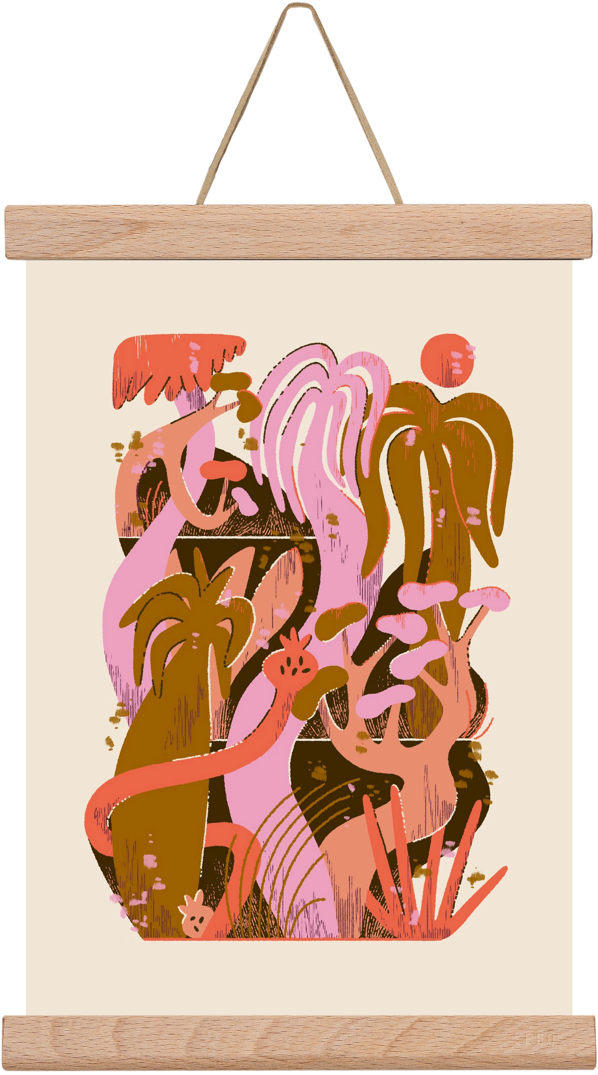 Dreamy Jungle, 20x30 cm (20x30 cm), Tölgy akasztó