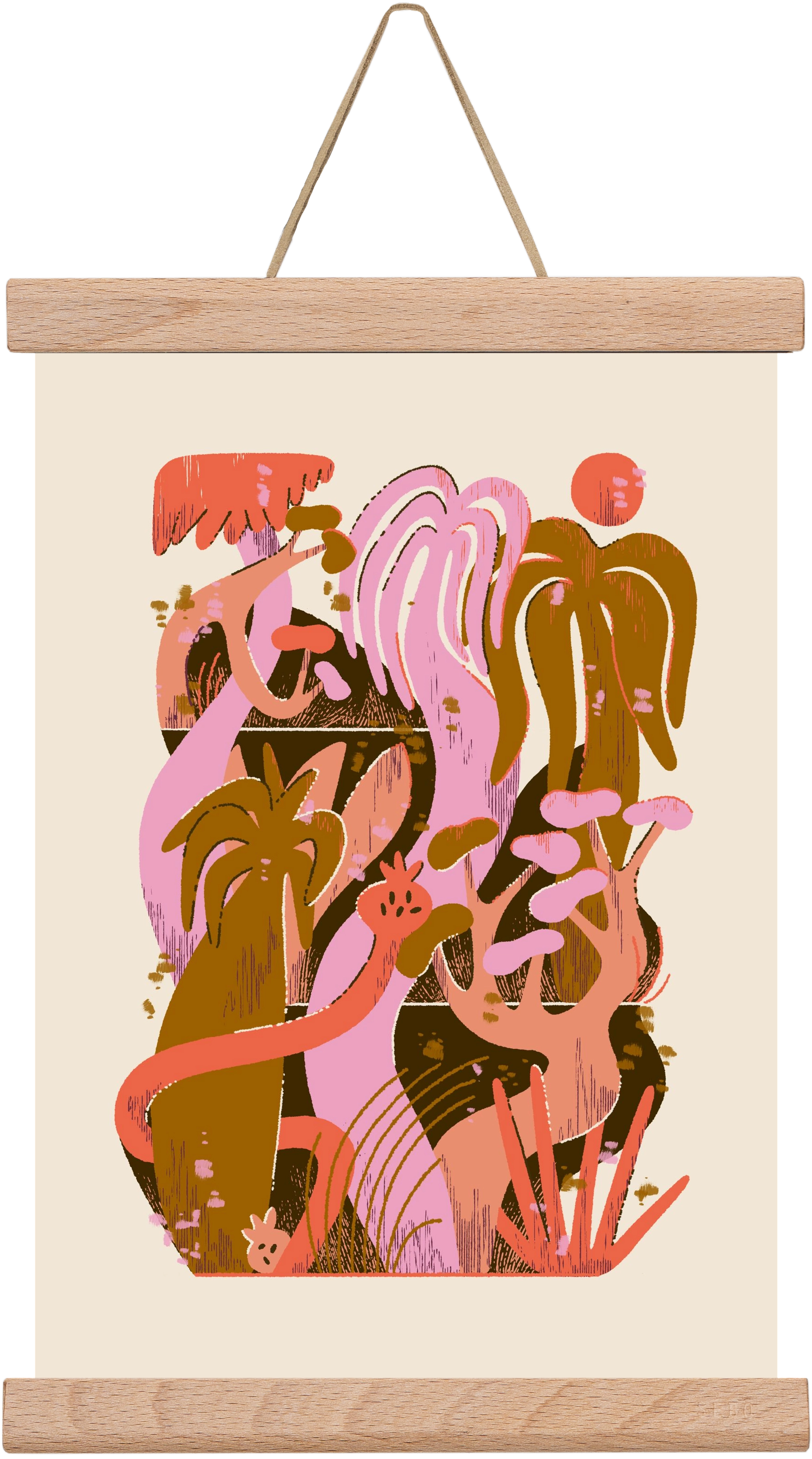 Dreamy Jungle, 20x30 cm (20x30 cm), Tölgy akasztó