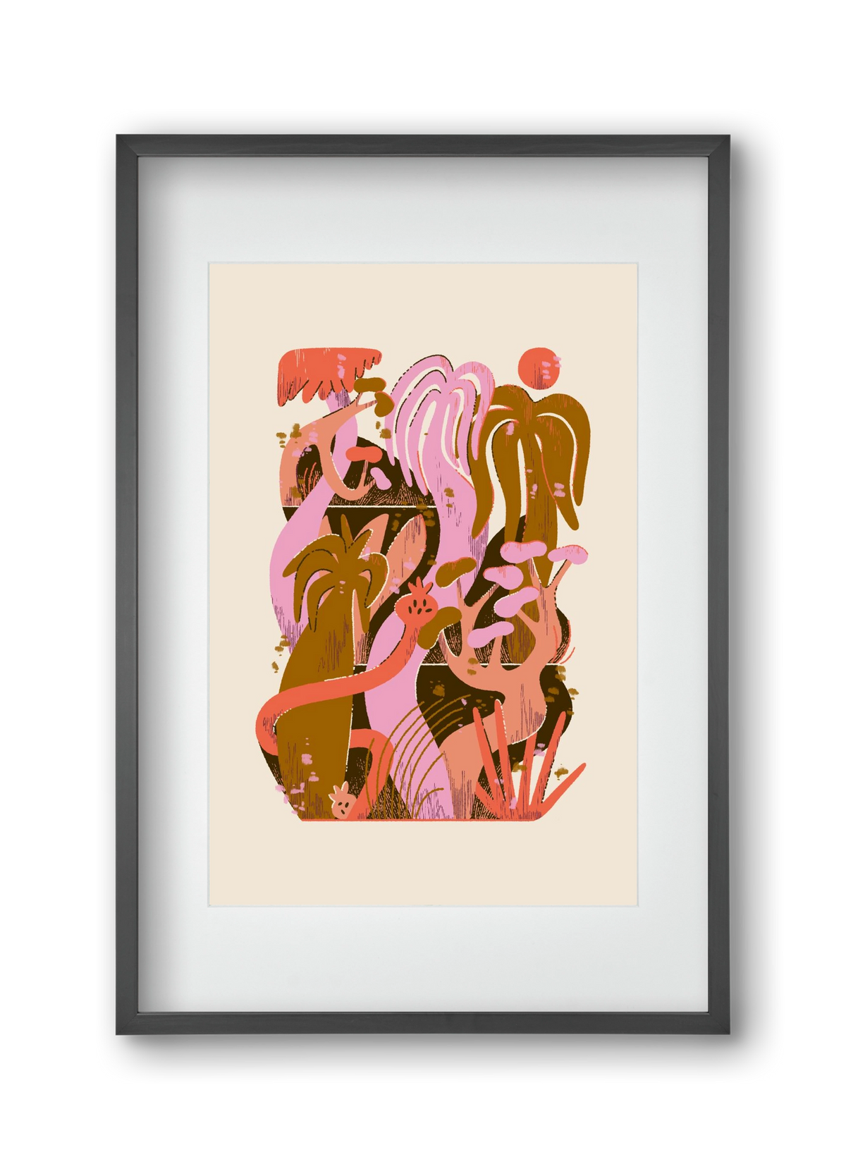 Dreamy Jungle, 30x45 cm (20x30 cm), Fekete keret, paszpartuval