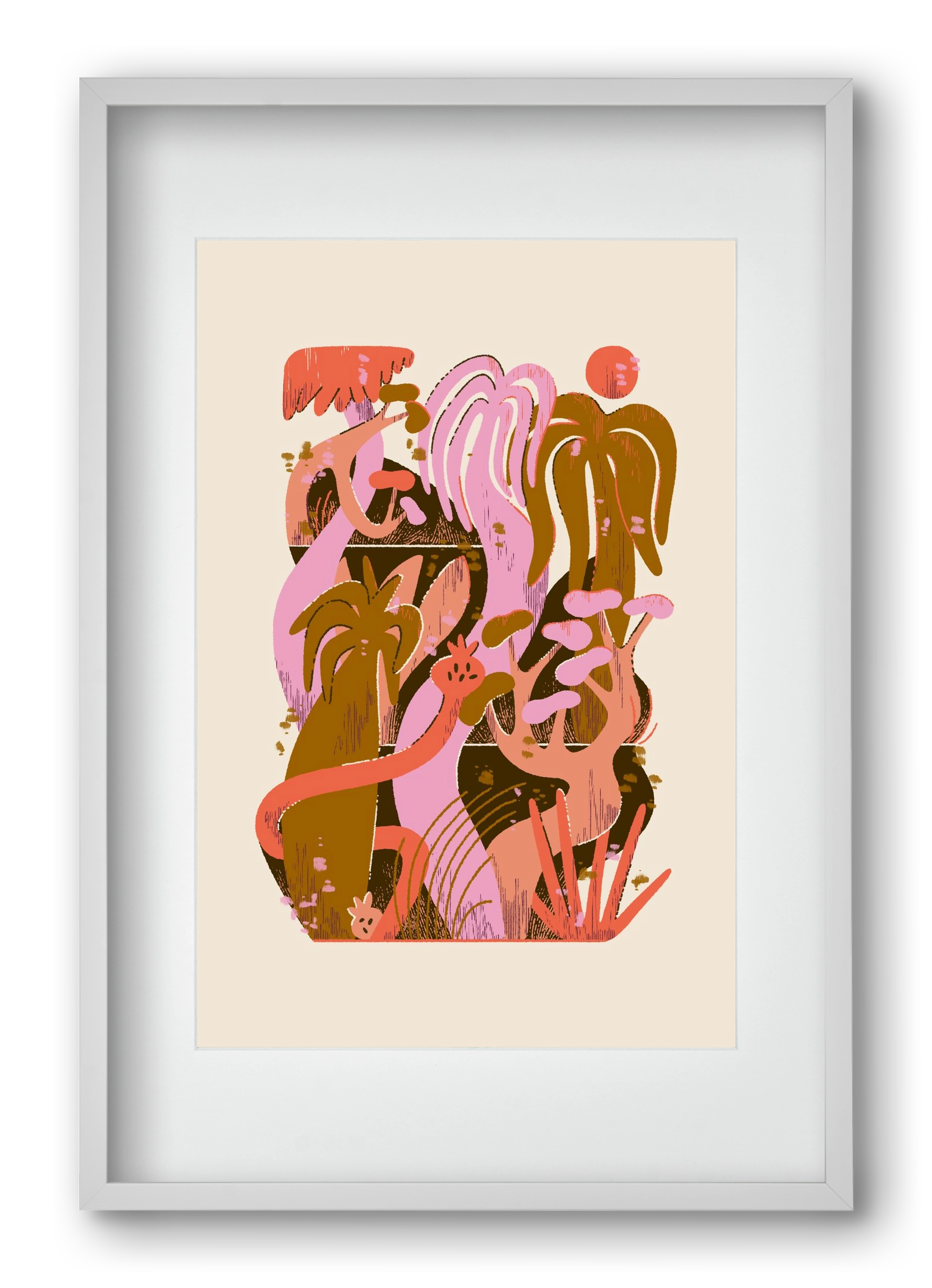 Dreamy Jungle, 40x60 cm (30x45 cm), Fehér keret, paszpartuval