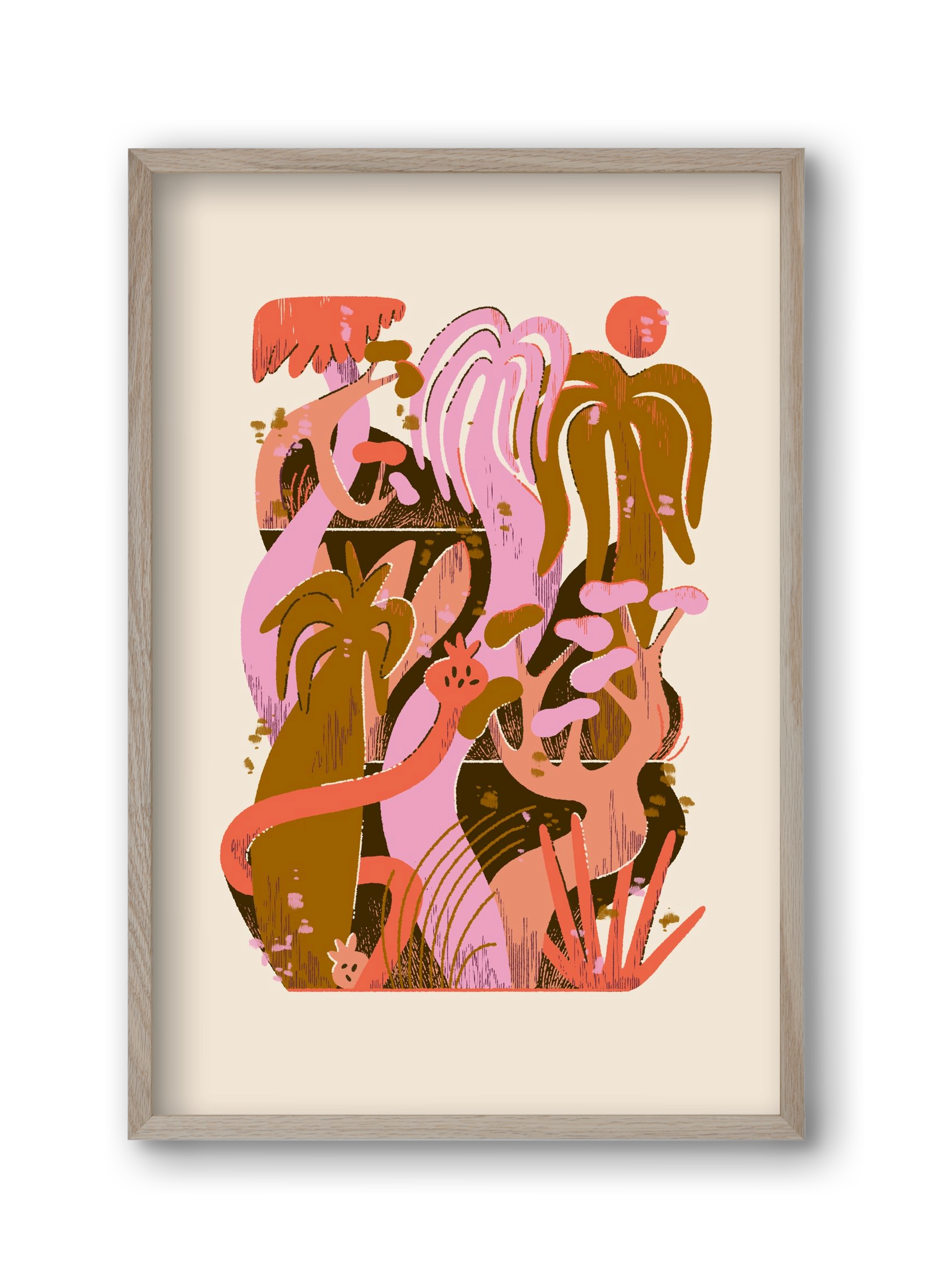 Dreamy Jungle, 30x45 cm (30x45 cm), Tölgy keret