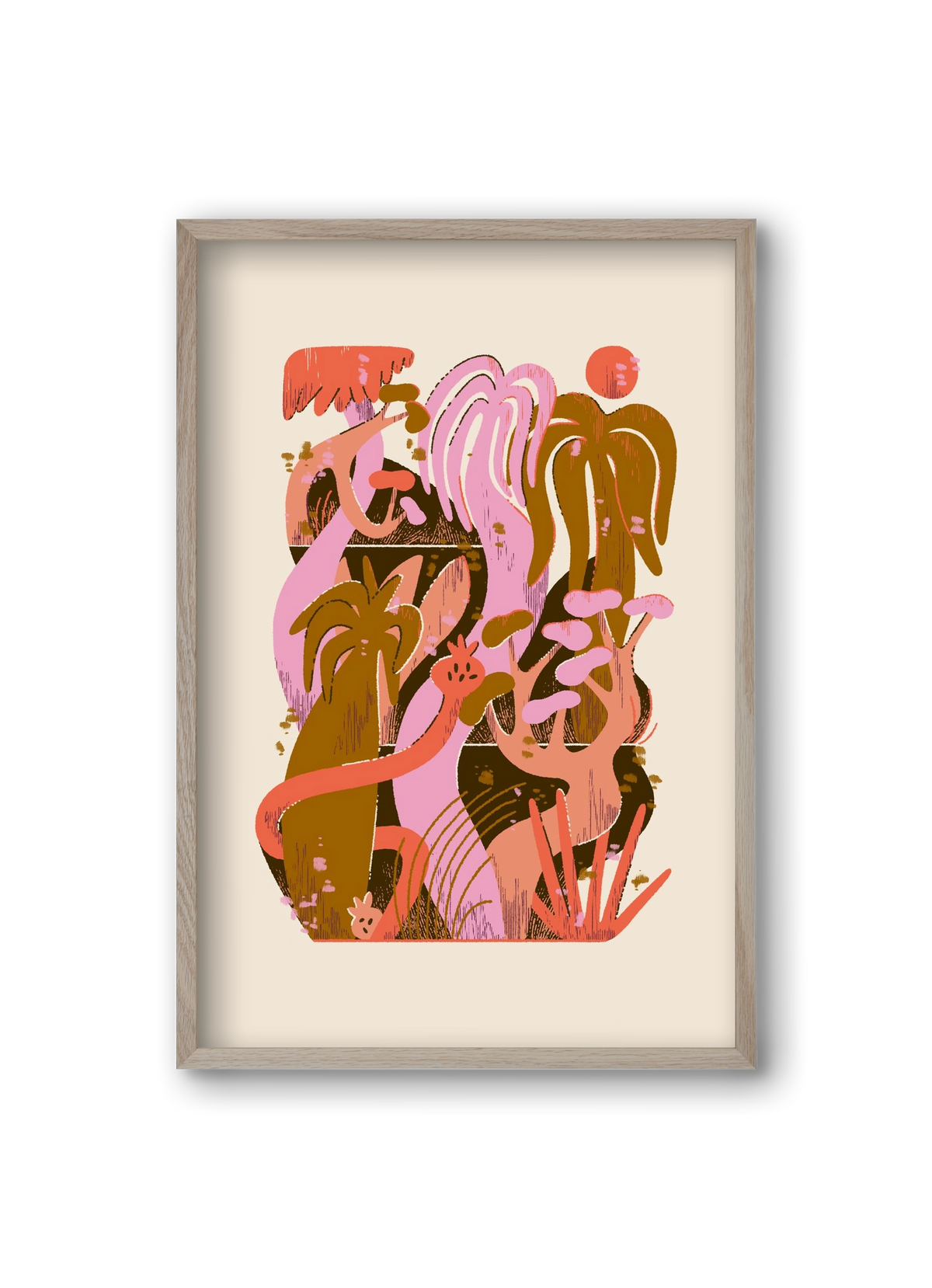 Dreamy Jungle, 20x30 cm (20x30 cm), Tölgy keret