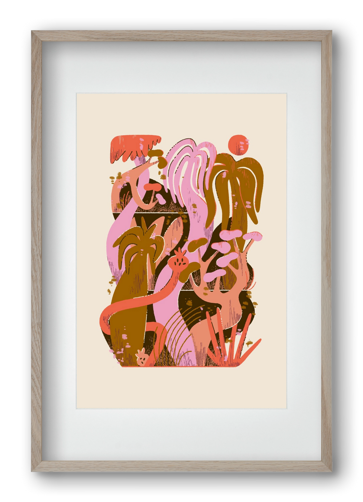 Dreamy Jungle, 40x60 cm (30x45 cm), Tölgy keret, paszpartuval