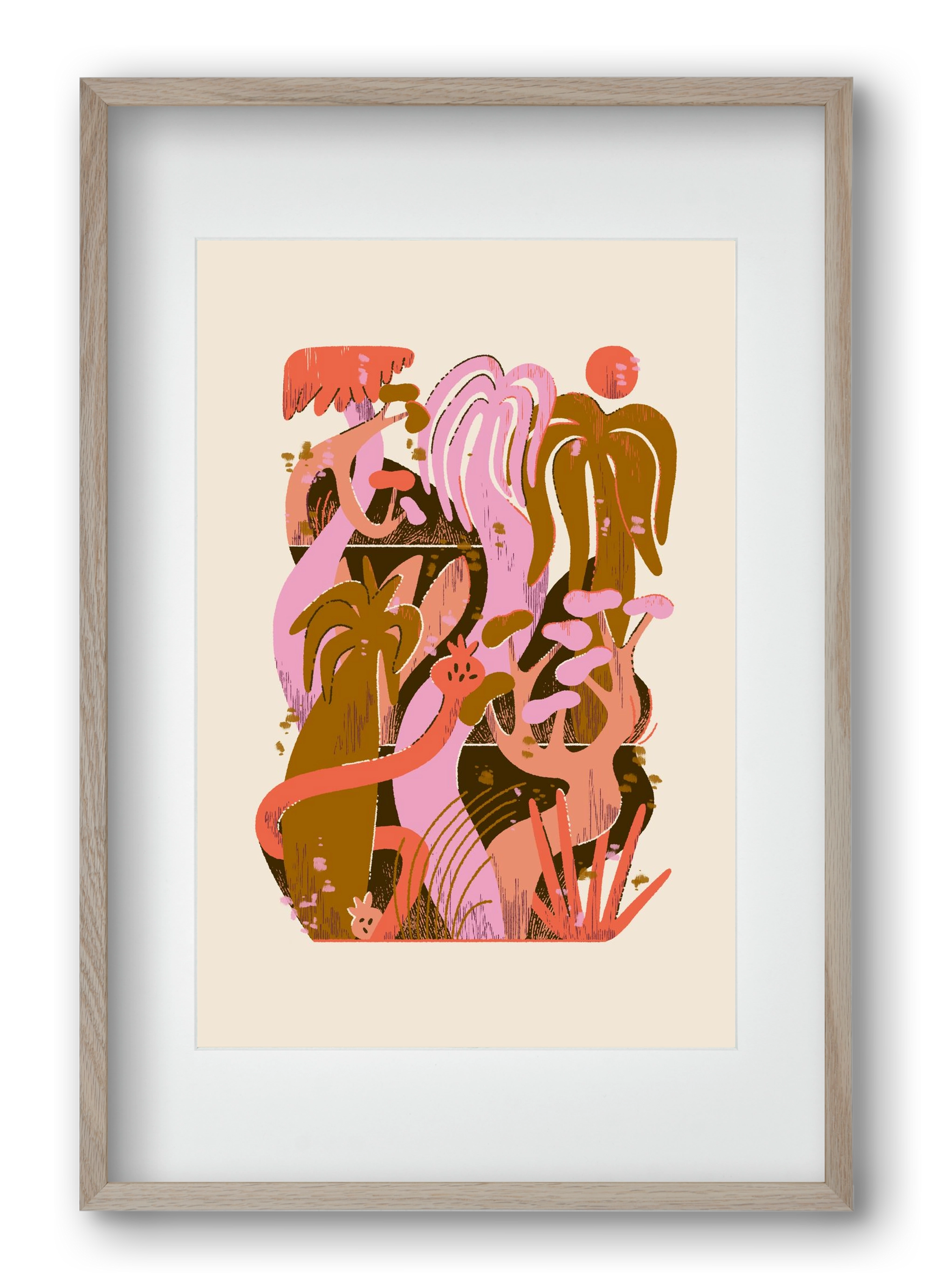 Dreamy Jungle, 40x60 cm (30x45 cm), Tölgy keret, paszpartuval