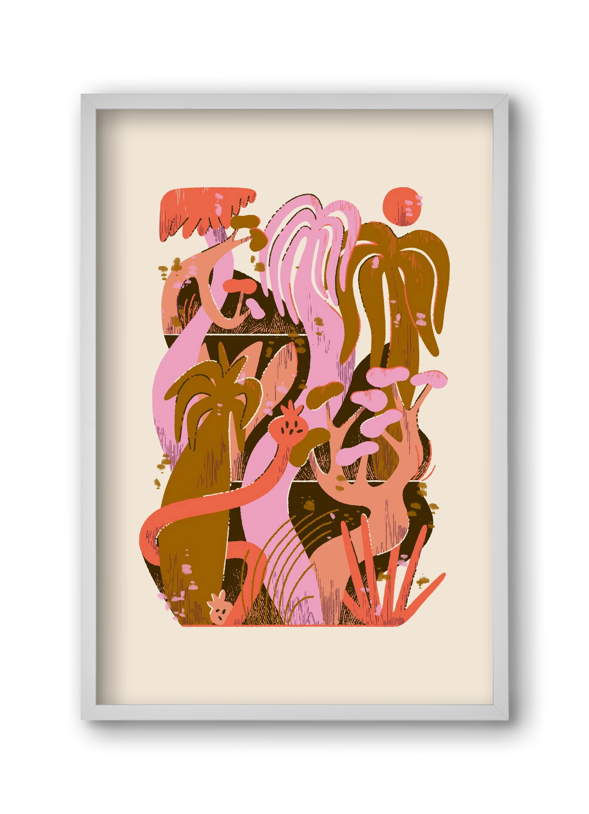 Dreamy Jungle, 30x45 cm (30x45 cm), Fehér keret