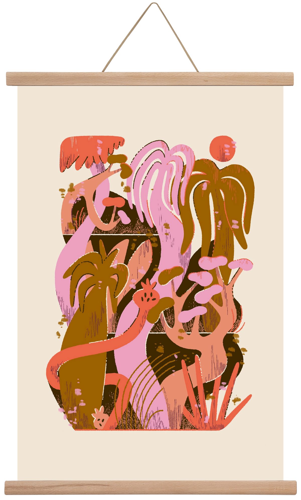 Dreamy Jungle, 40x60 cm (40x60 cm), Tölgy akasztó