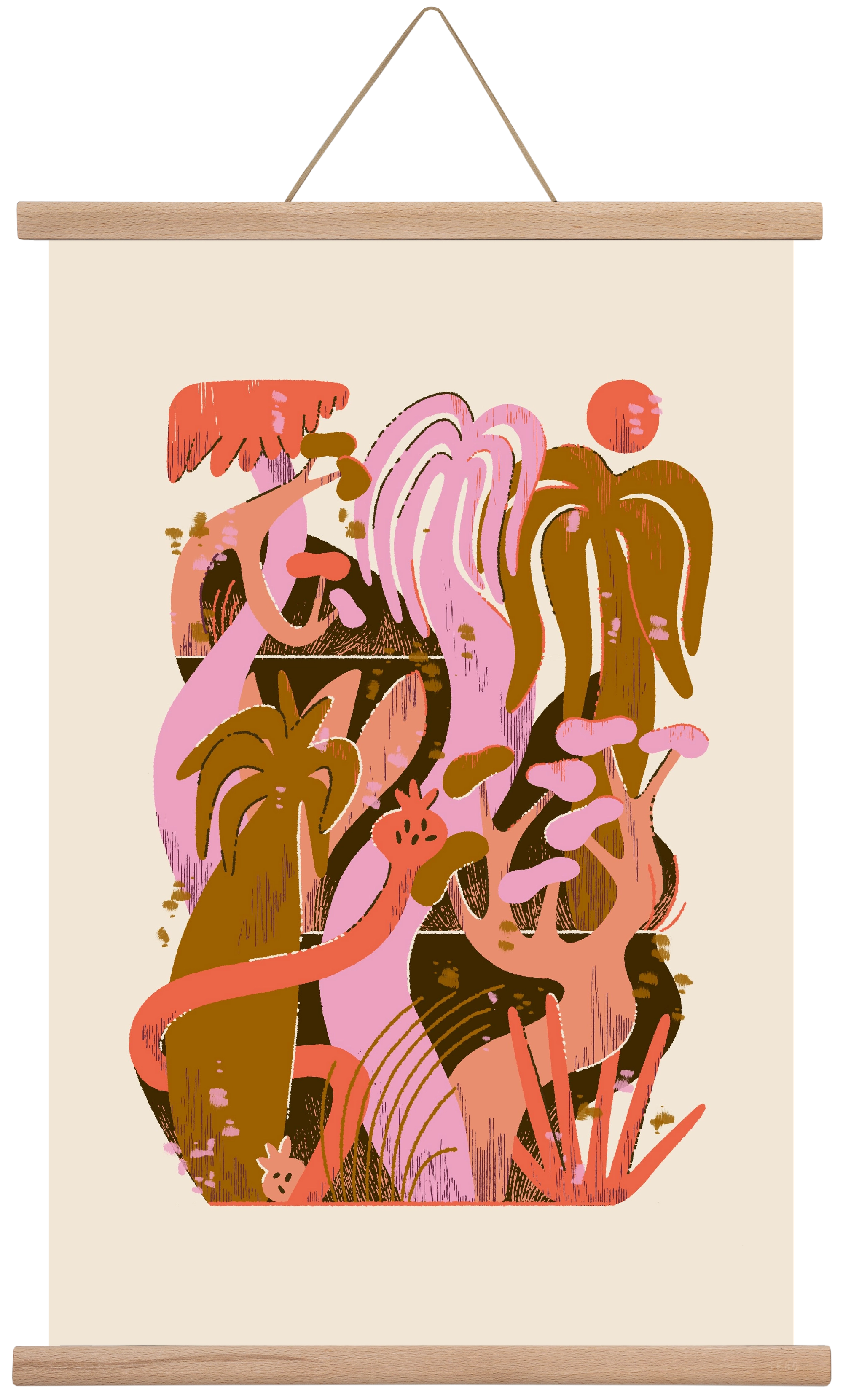 Dreamy Jungle, 40x60 cm (40x60 cm), Tölgy akasztó