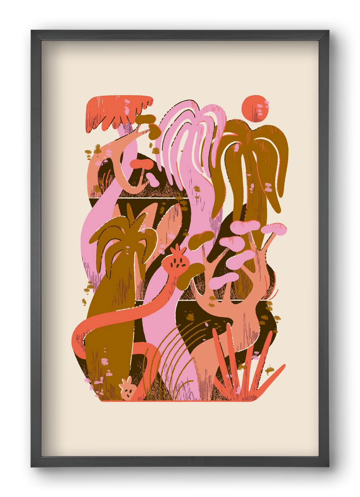 Dreamy Jungle, 40x60 cm (40x60 cm), Fekete keret